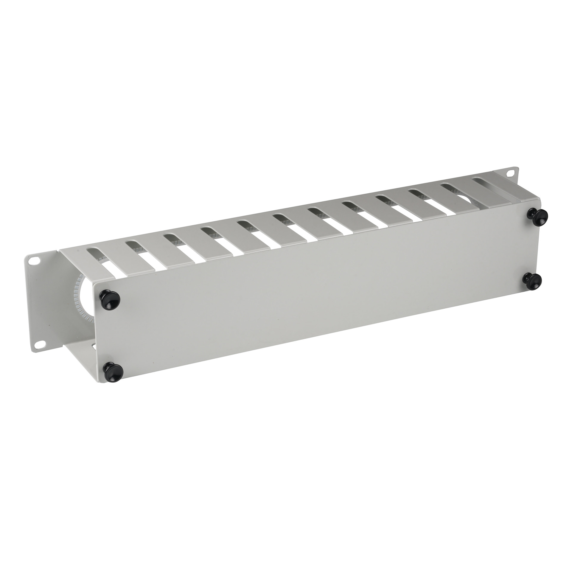 19" 2U Cable Routing Panel with Cover, RAL9005