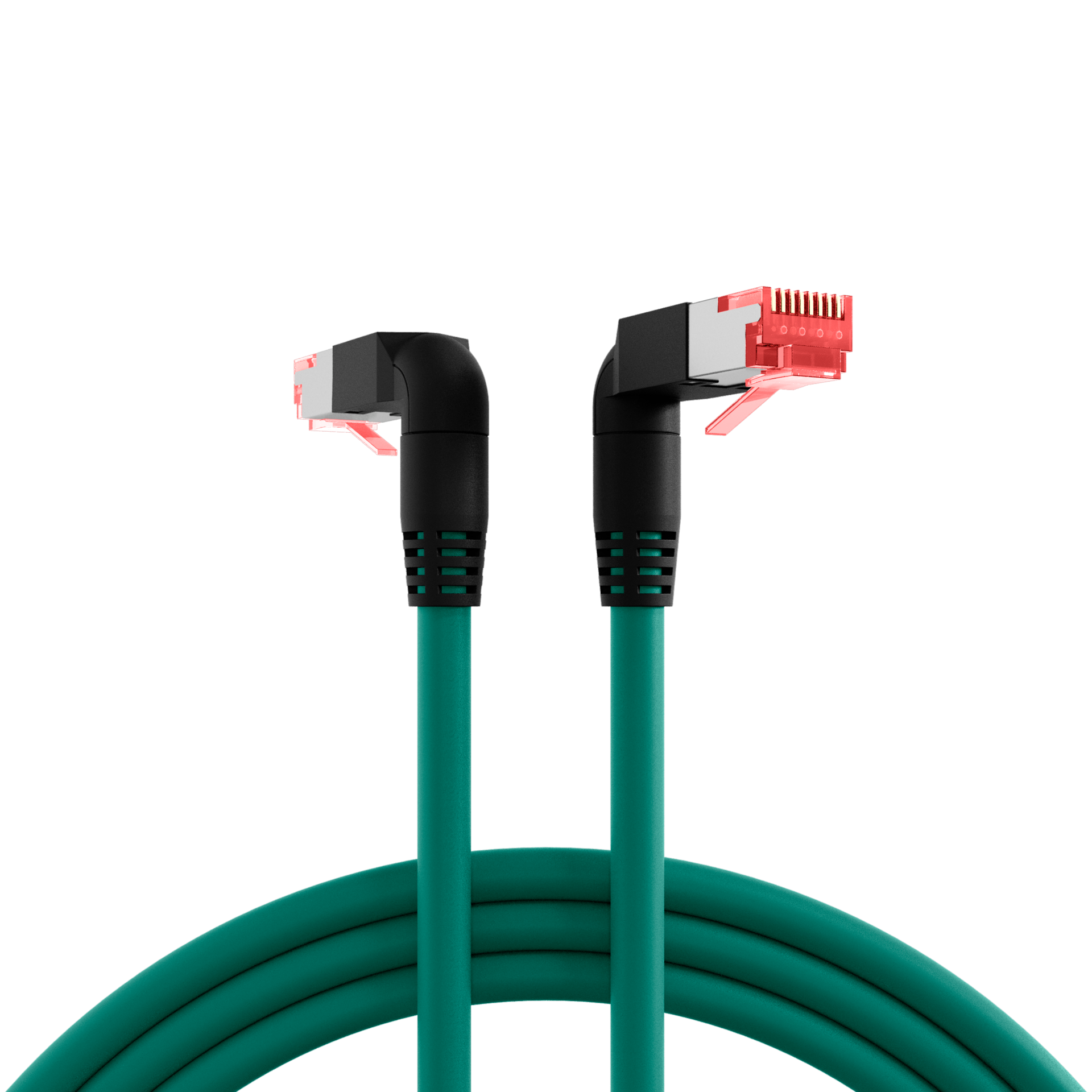RJ45 Patch Cord Cat.6A S/FTP LSZH Draka UC900 TM21 2x90° green 0,5m