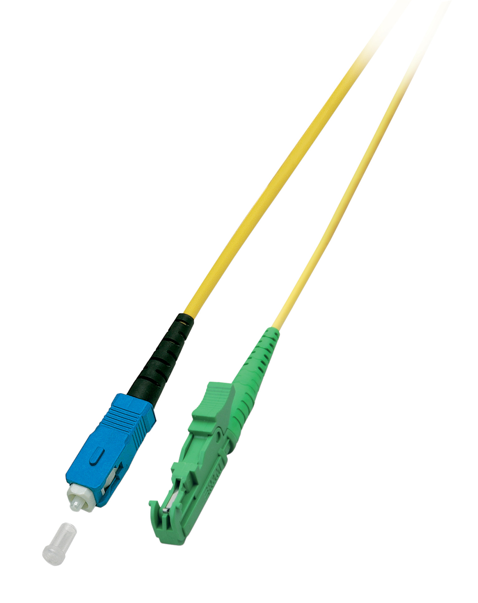 Simplex patch cable E2000/APC-SC OS2 G657A1 0.5m LSZH 3mm yellow