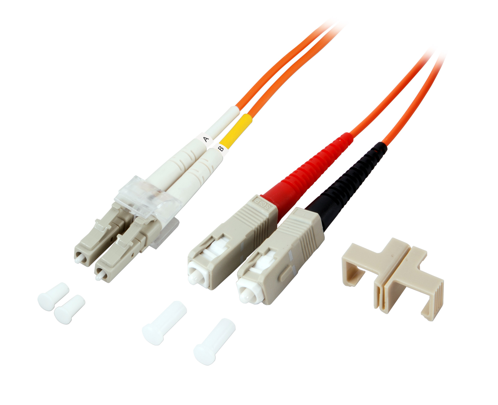 Duplex Patchcable LC-SC OM1 0,5m LSZH 2mm orange