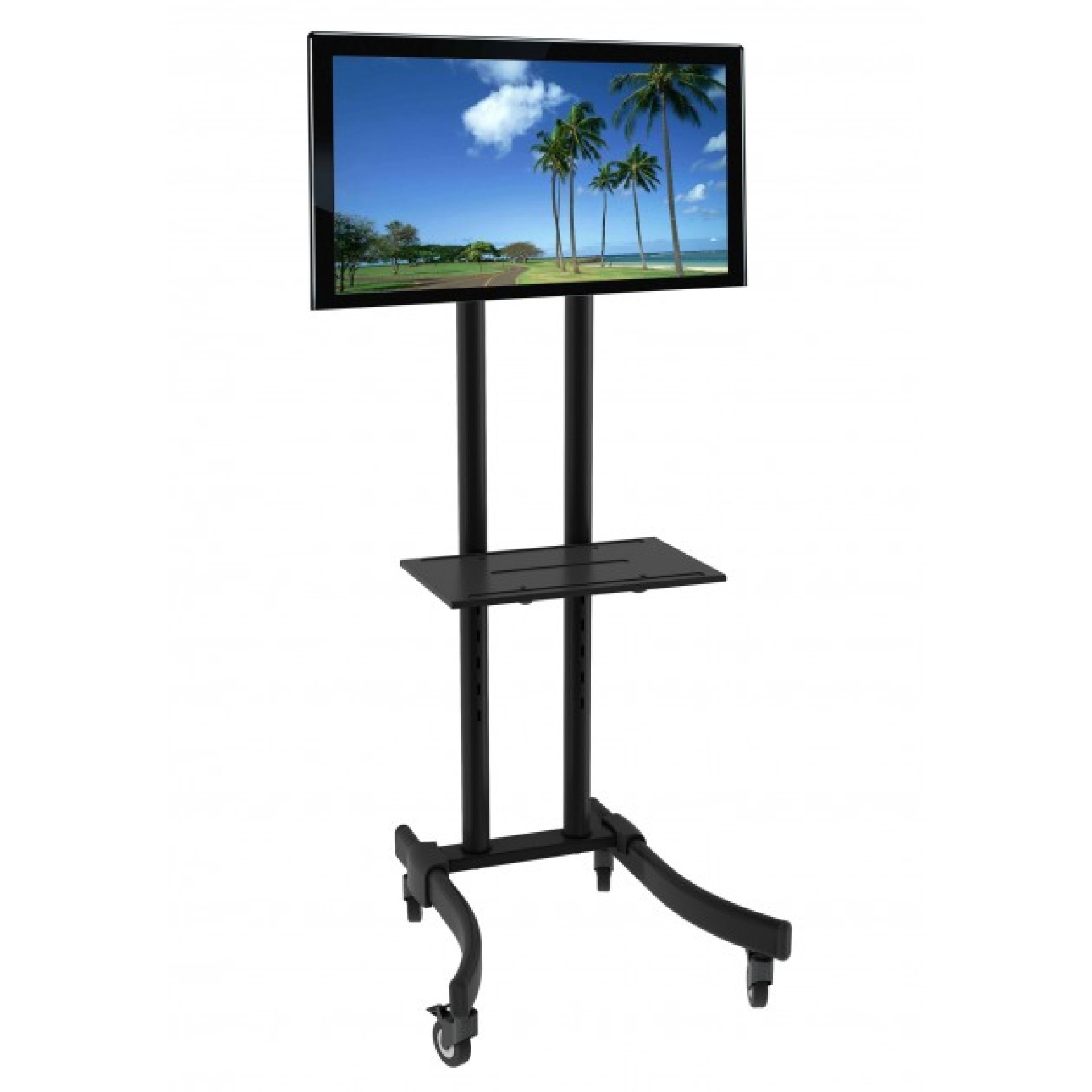 Trolley floor support for LCD LED TV 32-70", with shelf