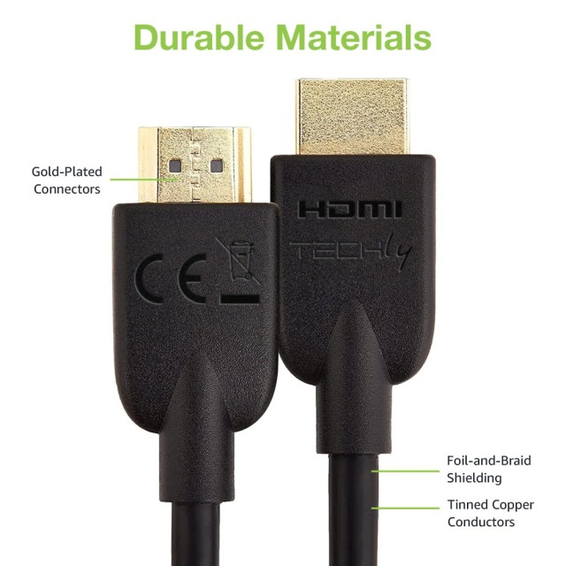 HDMI 4K 60Hz High Speed Connection Cable with Ethernet, black, 0,5 m