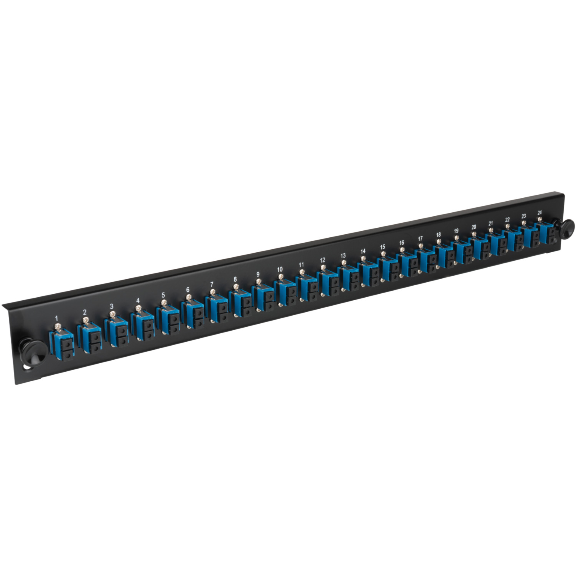 Equiped 12 Port Front Panel with 6xSC Duplex Adapter OM3 vertical, black