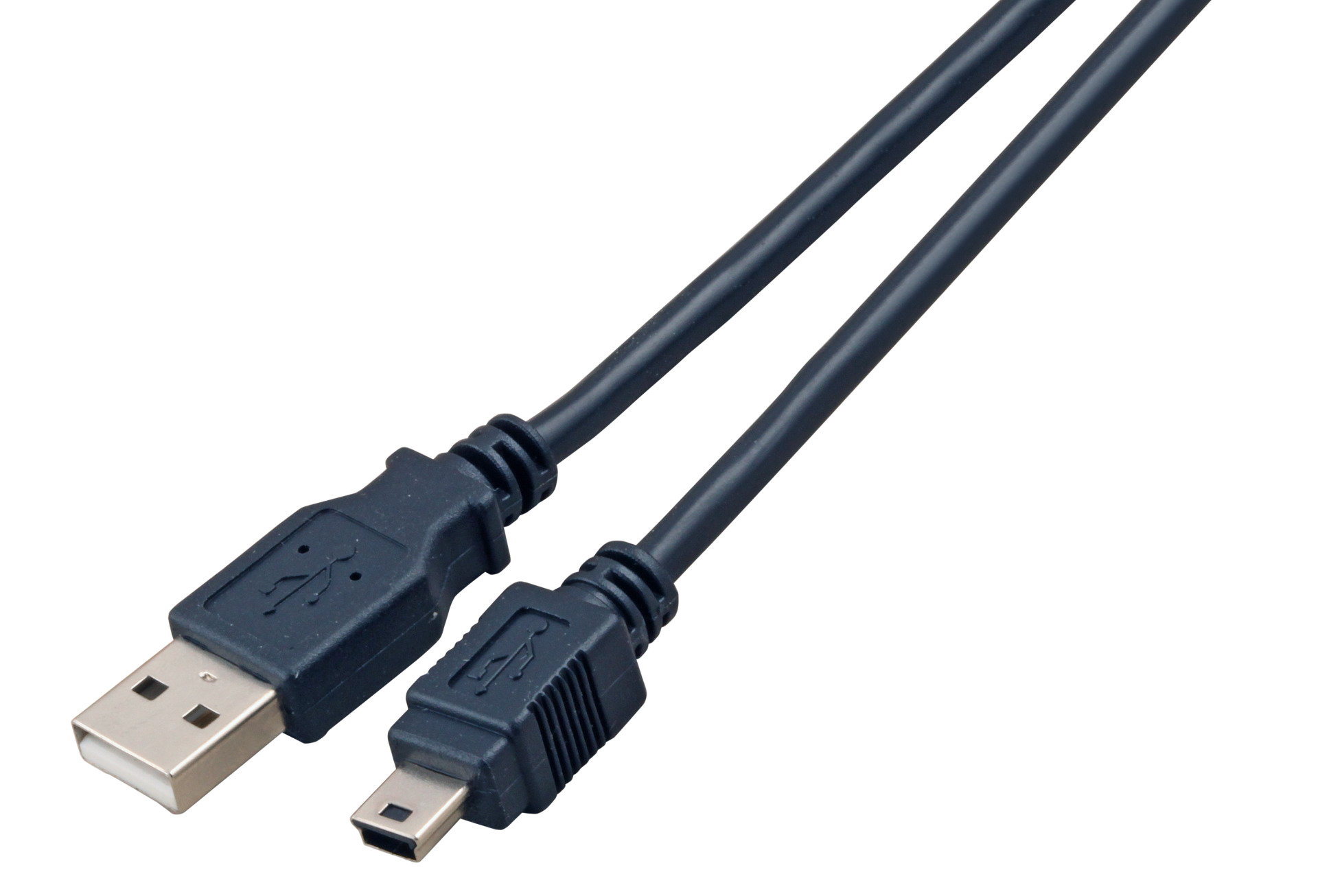 USB2.0 Connection Cable A-Mini B (5pol), M-M, 1.5m, grey, Classic