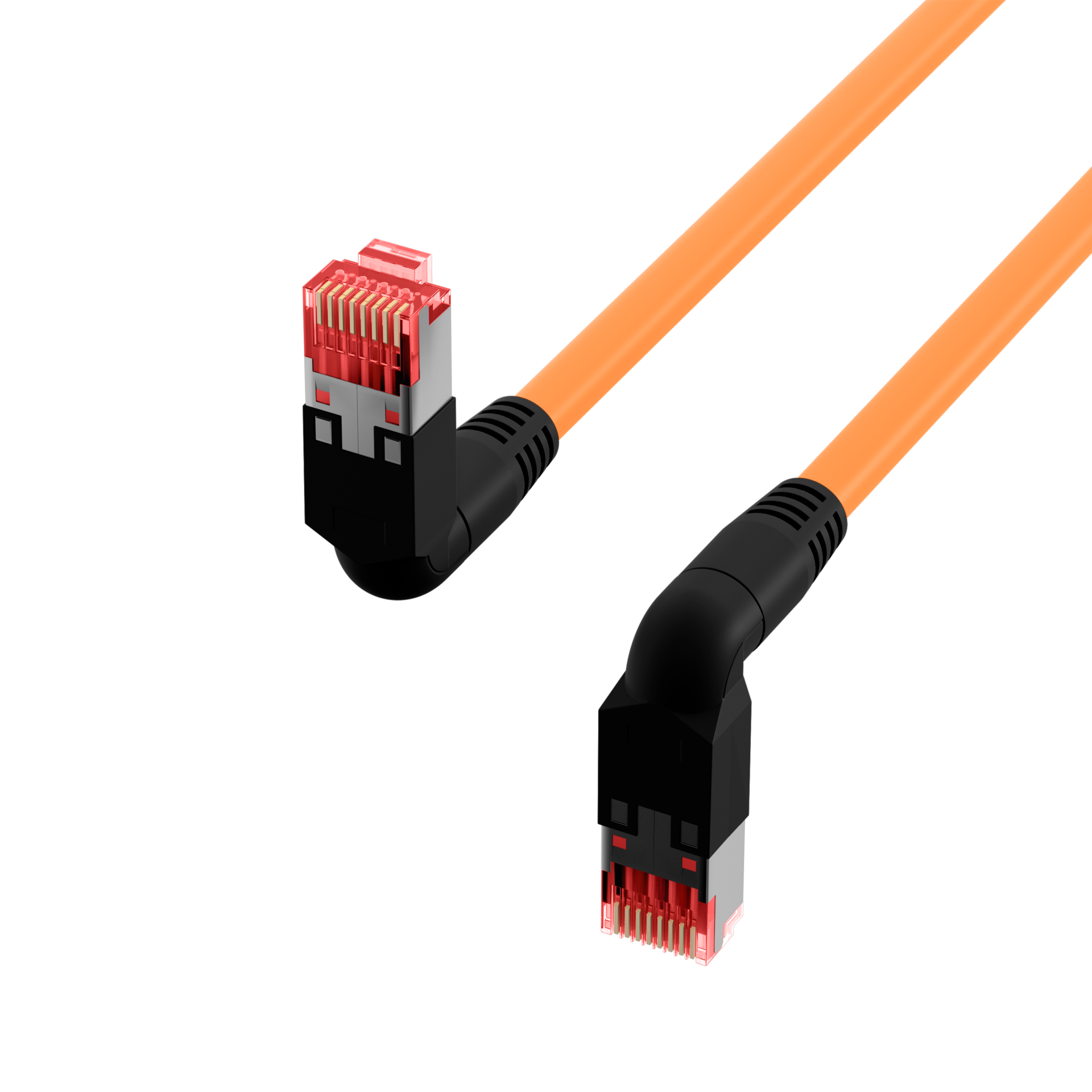 RJ45 Patch Cord Cat.6A S/FTP LSZH Draka UC900 TM21 2x90° orange 1m