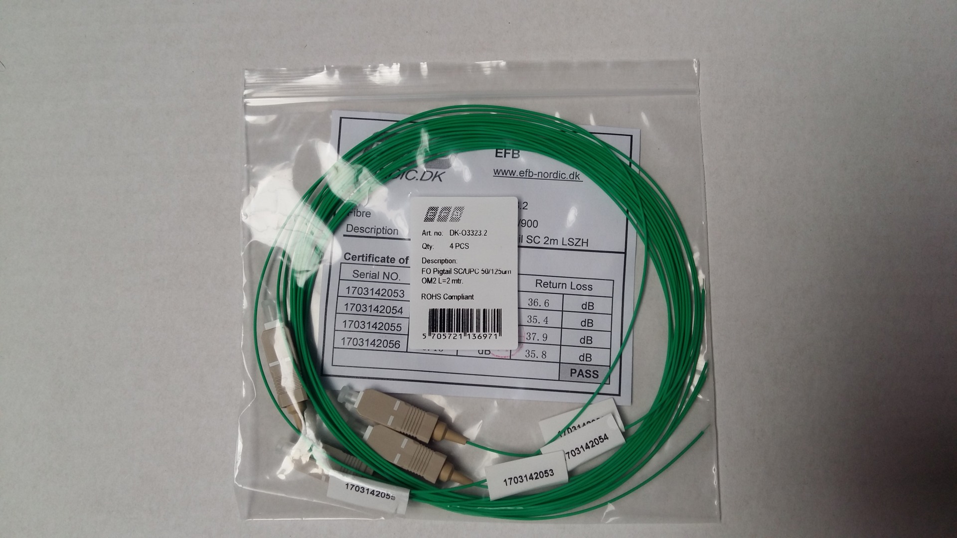 Fiber pigtail SC UPC MM 50/125 OM2 2mtr