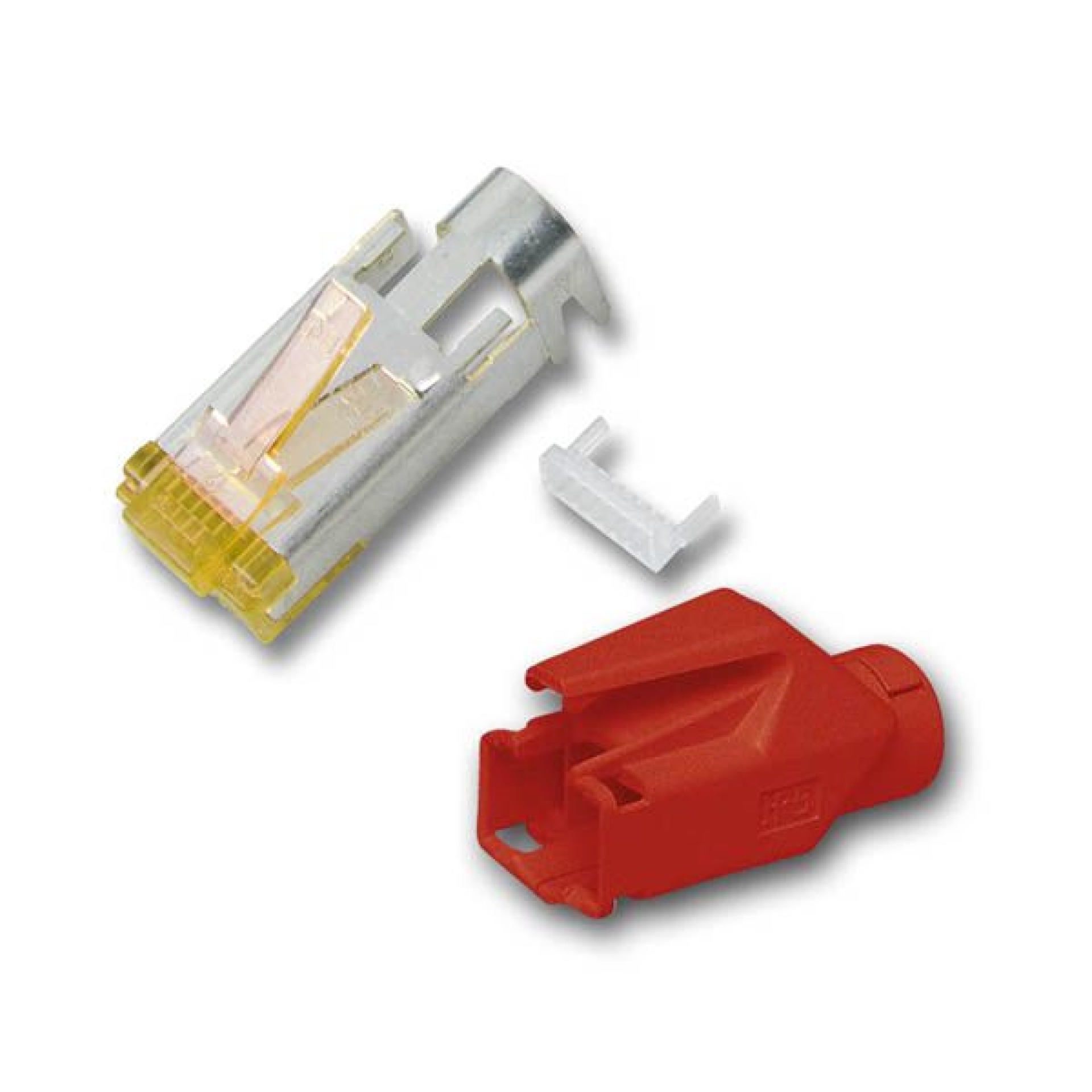 RJ45-Hirose Connector TM31 red, 1 pcs., 3 Elements, Cat.6A