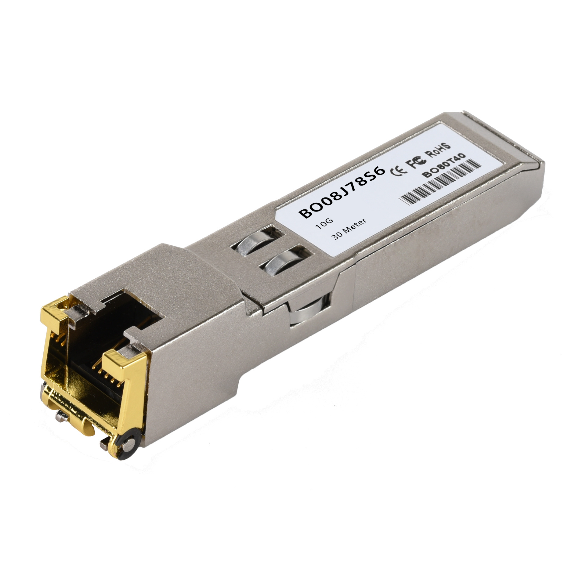 SFP+ 10G RJ45, 10GBase-T, 30m, Min. Cat6A, 10G, RJ45, Copper Transceiver