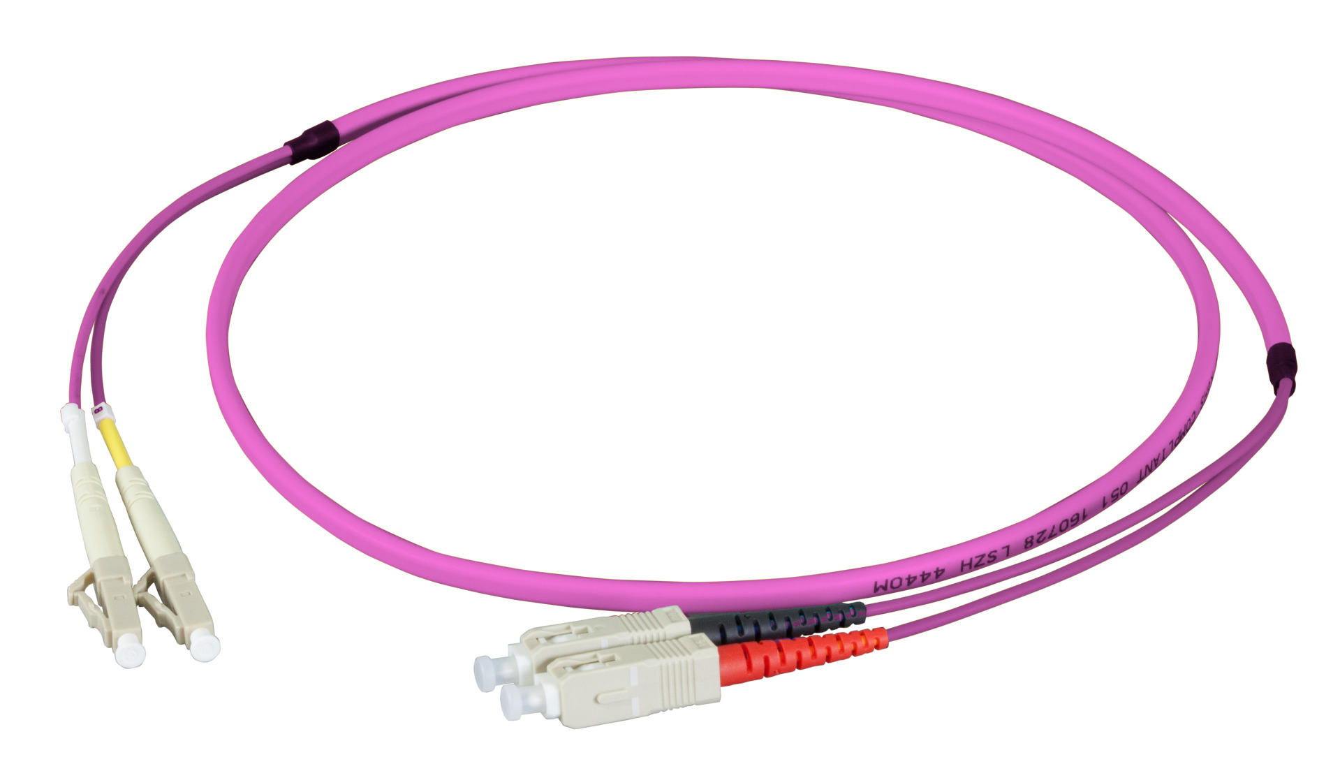 Duplex Patchcable Flat-Twin LC-SC OM4 30m LSZH 3x5mm heatherviolet