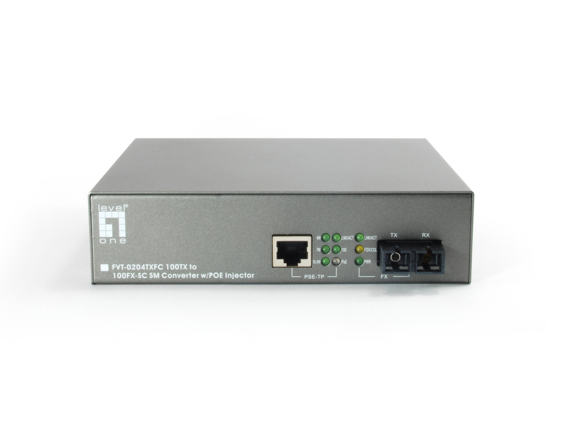 Media Converter + PoE Injector 10/100TX+PoE / 100FX SC MM 2km