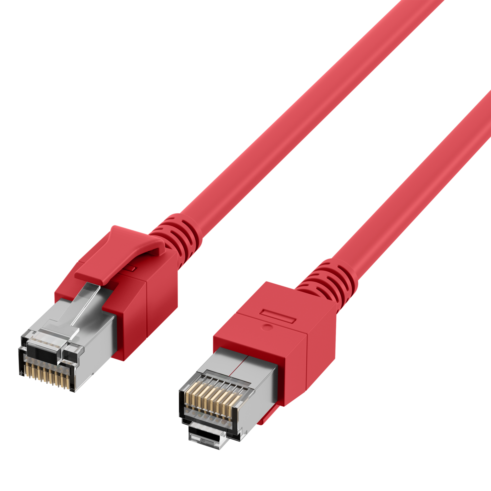 RJ45 Patch Cord Cat.6A S/FTP FRNC VC LED red 2m