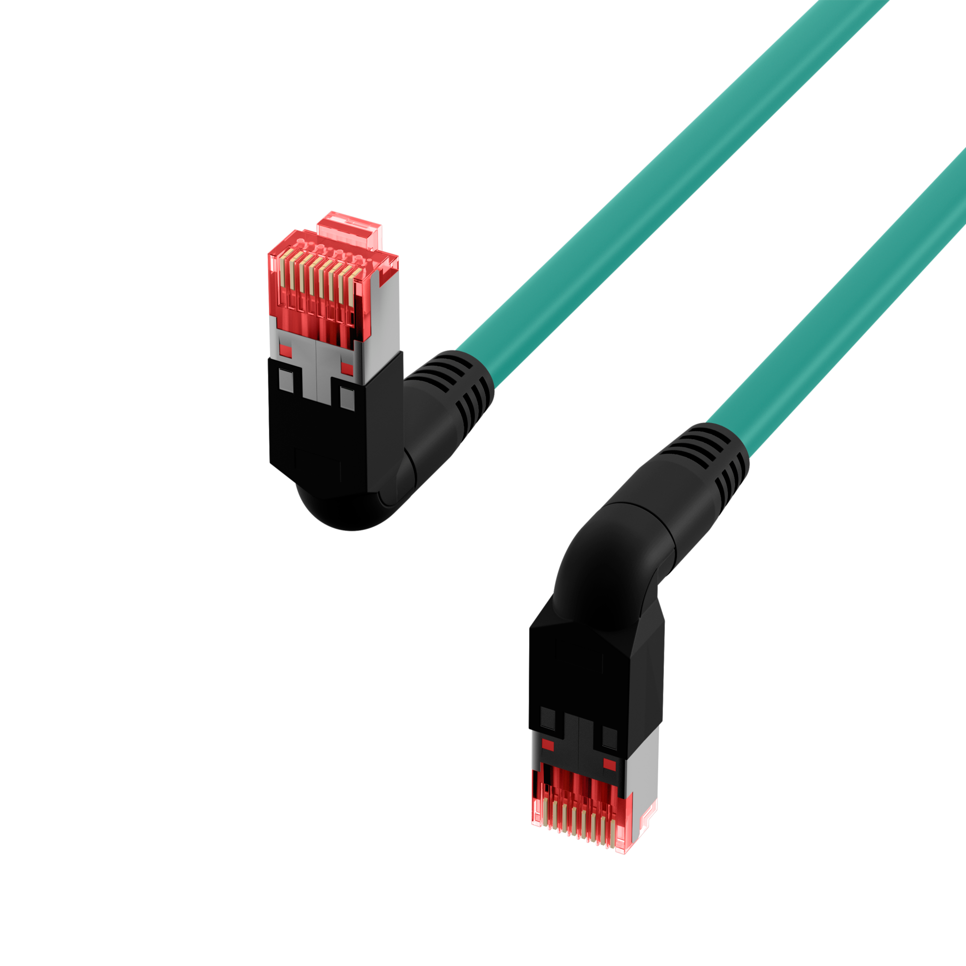 RJ45 Patch Cord Cat.6A S/FTP LSZH Draka UC900 TM21 2x90° green 0,5m
