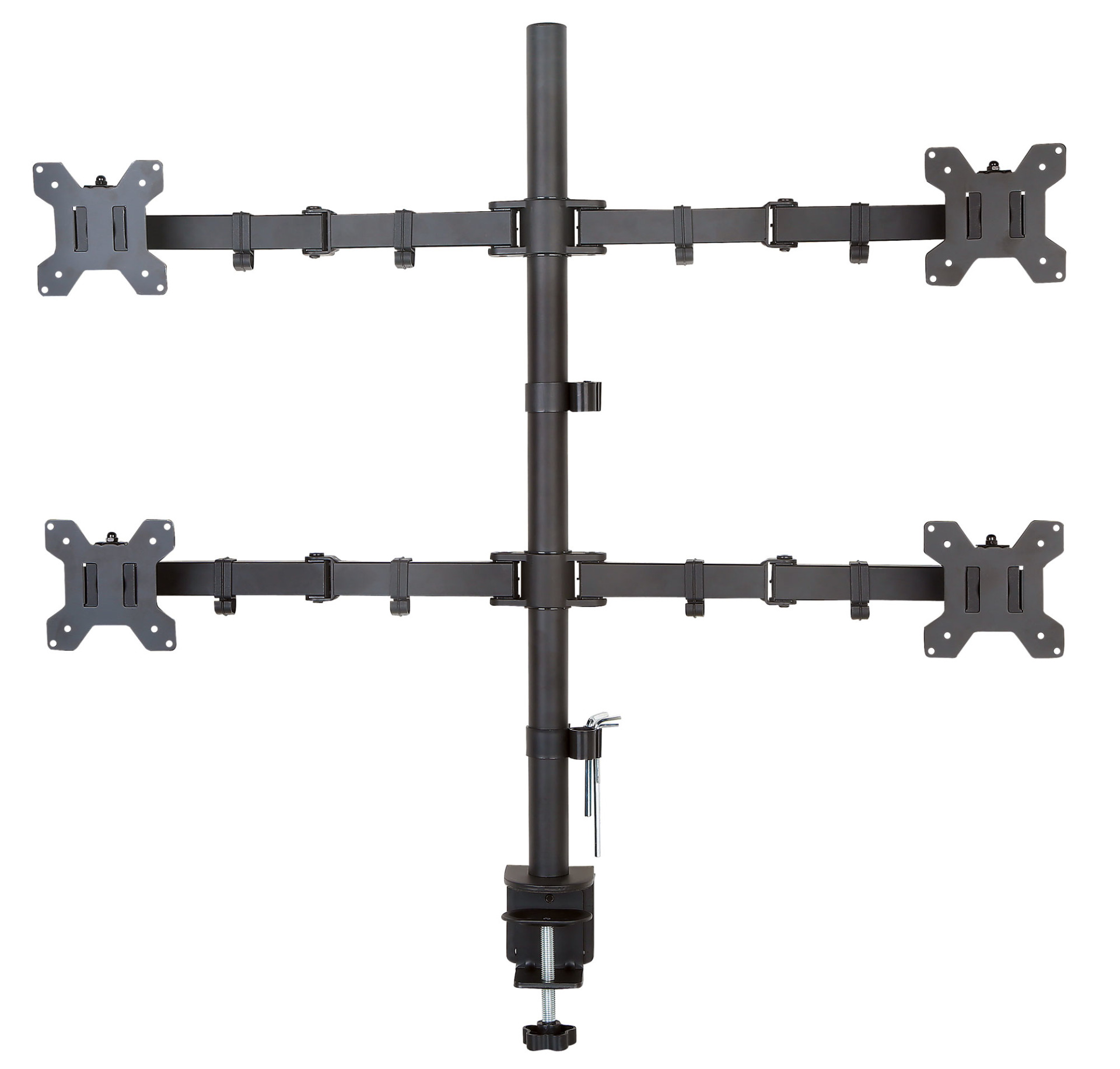Desk stand for 4 LCDs 13"-27", max. 4x 8kg, with clamp