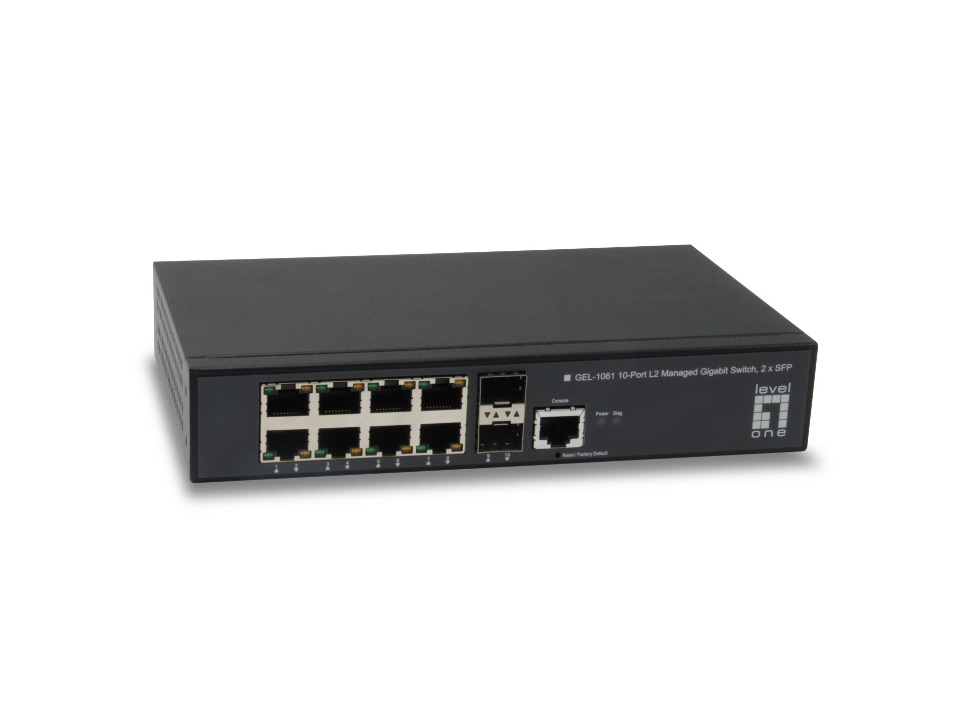 GEL-1061, 10-Port L2 Managed Gigabit Ethernet Switch, 2x GE SFP