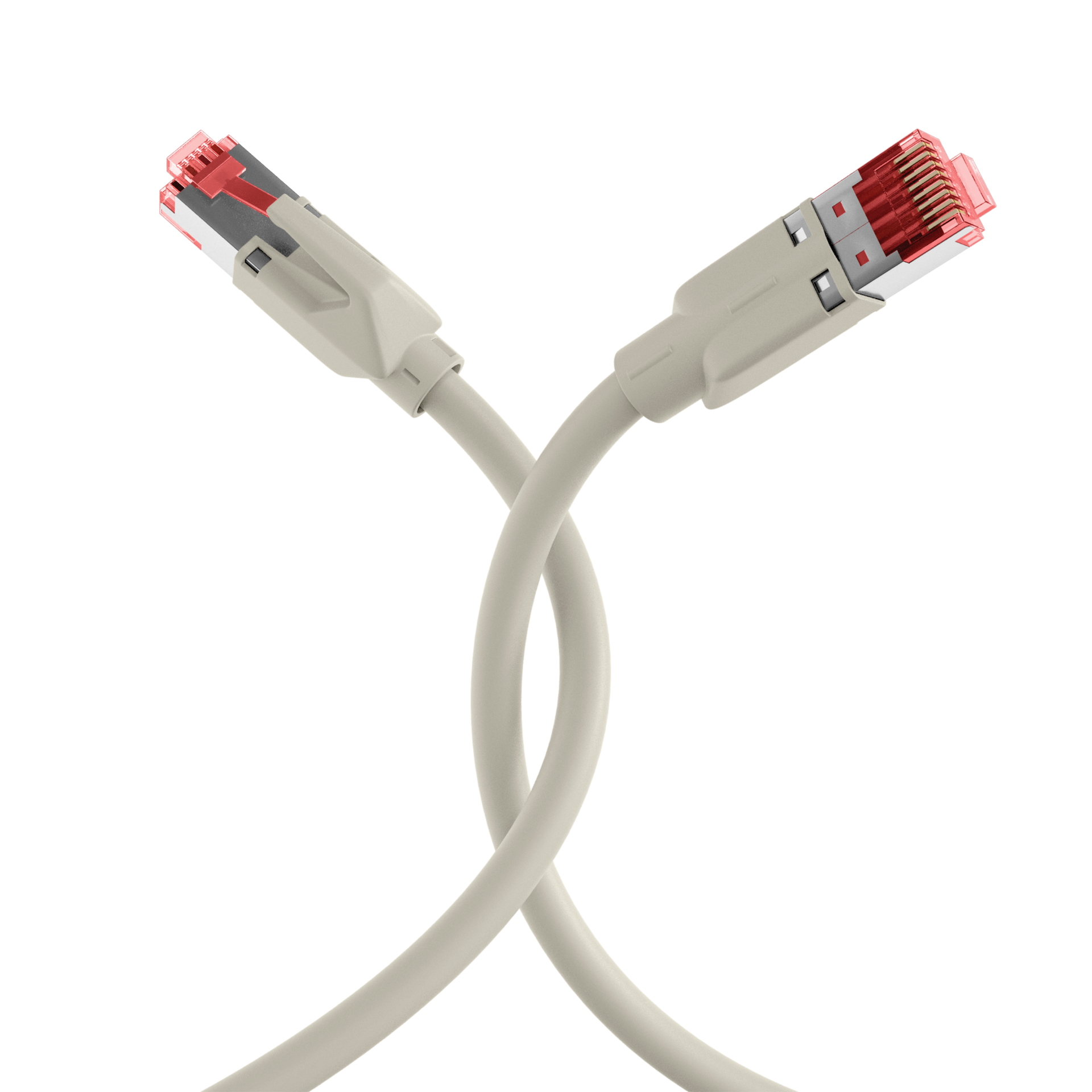 RJ45 Patch Cord Cat.6 S/FTP LSZH Draka UC900 TM21red crossed grey 10m