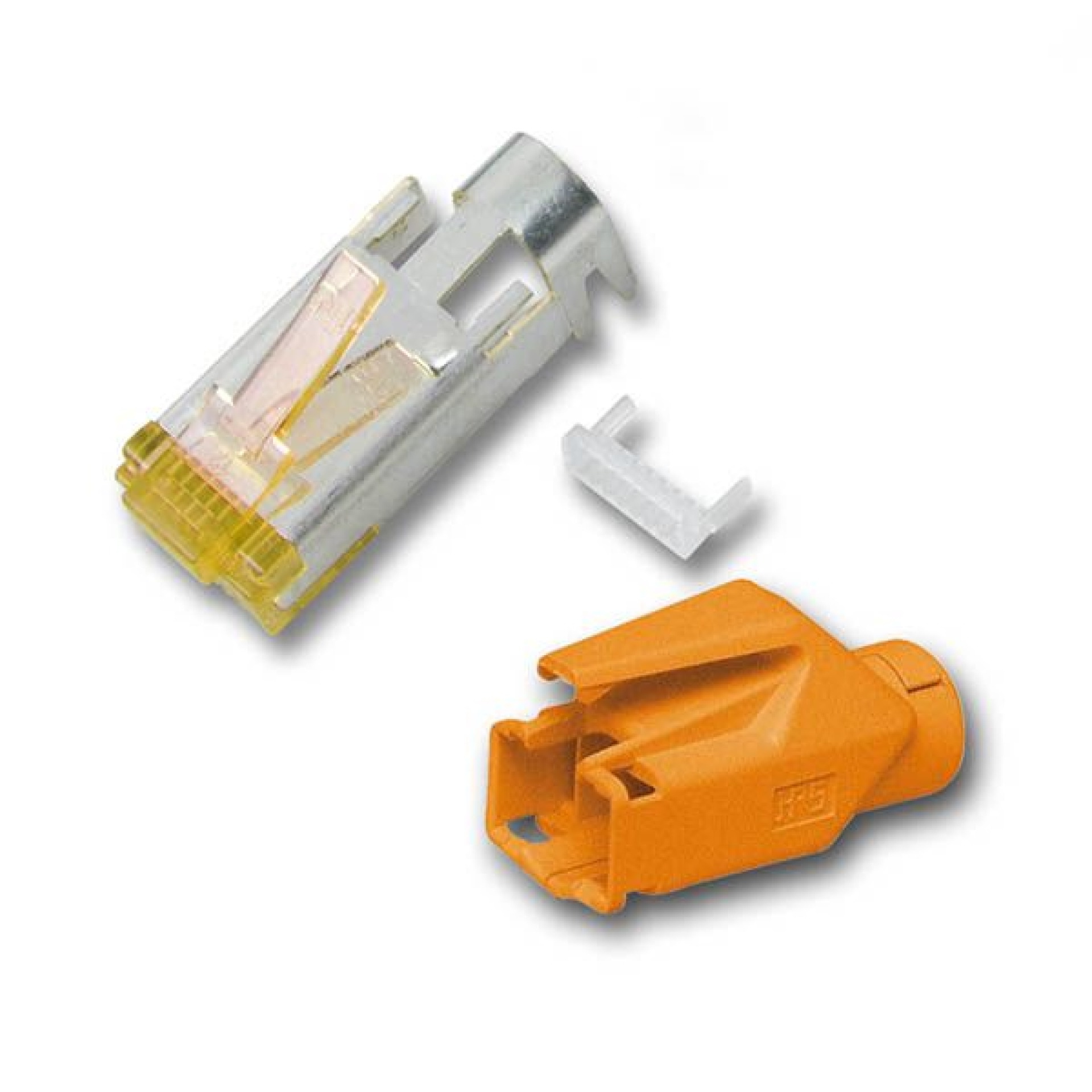 RJ45-Hirose Connector TM31 orange ,100 pcs., 3 Elements, Cat.6A