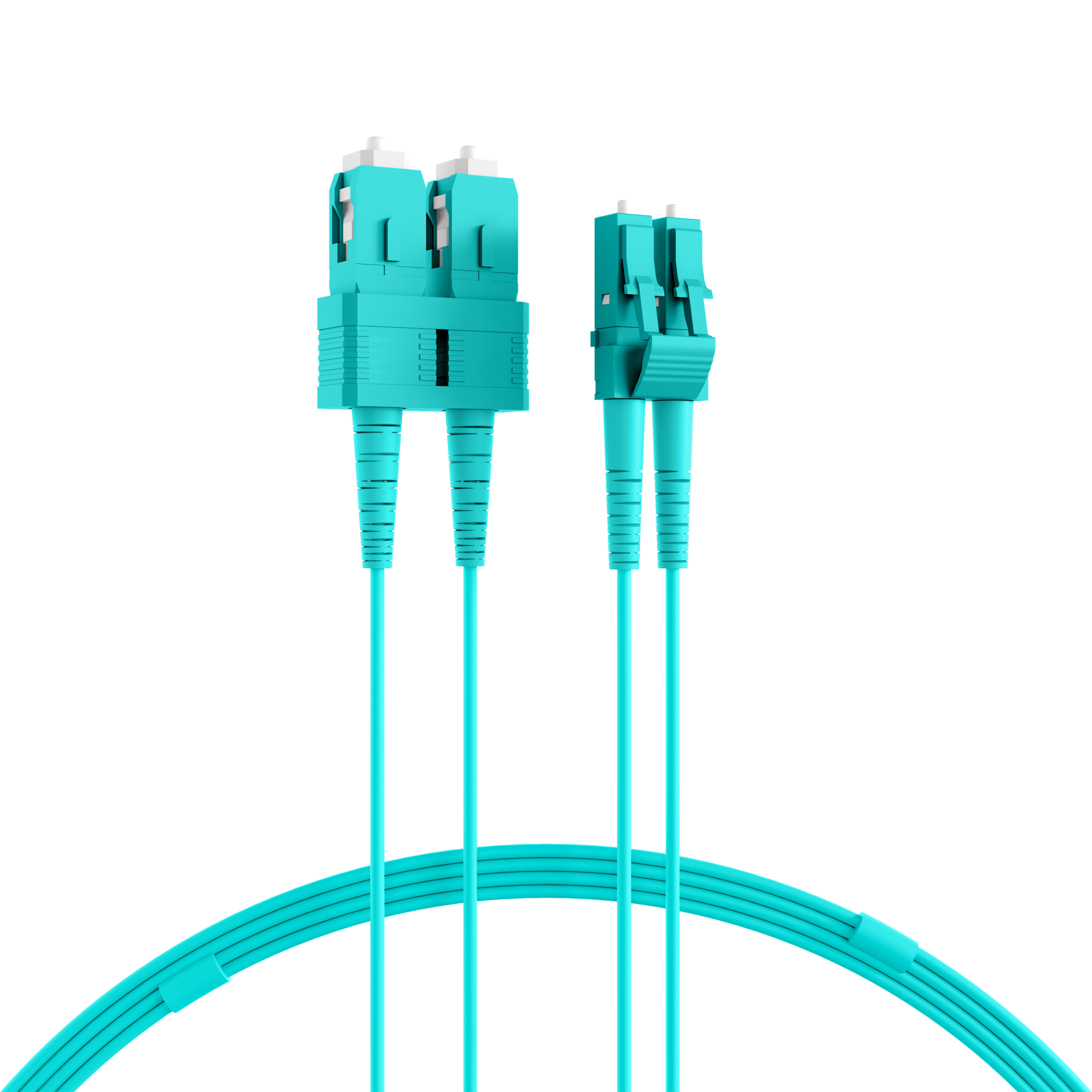 Duplex Patchcable LC-SC OM3 5m LSZH 1,2mm aqua