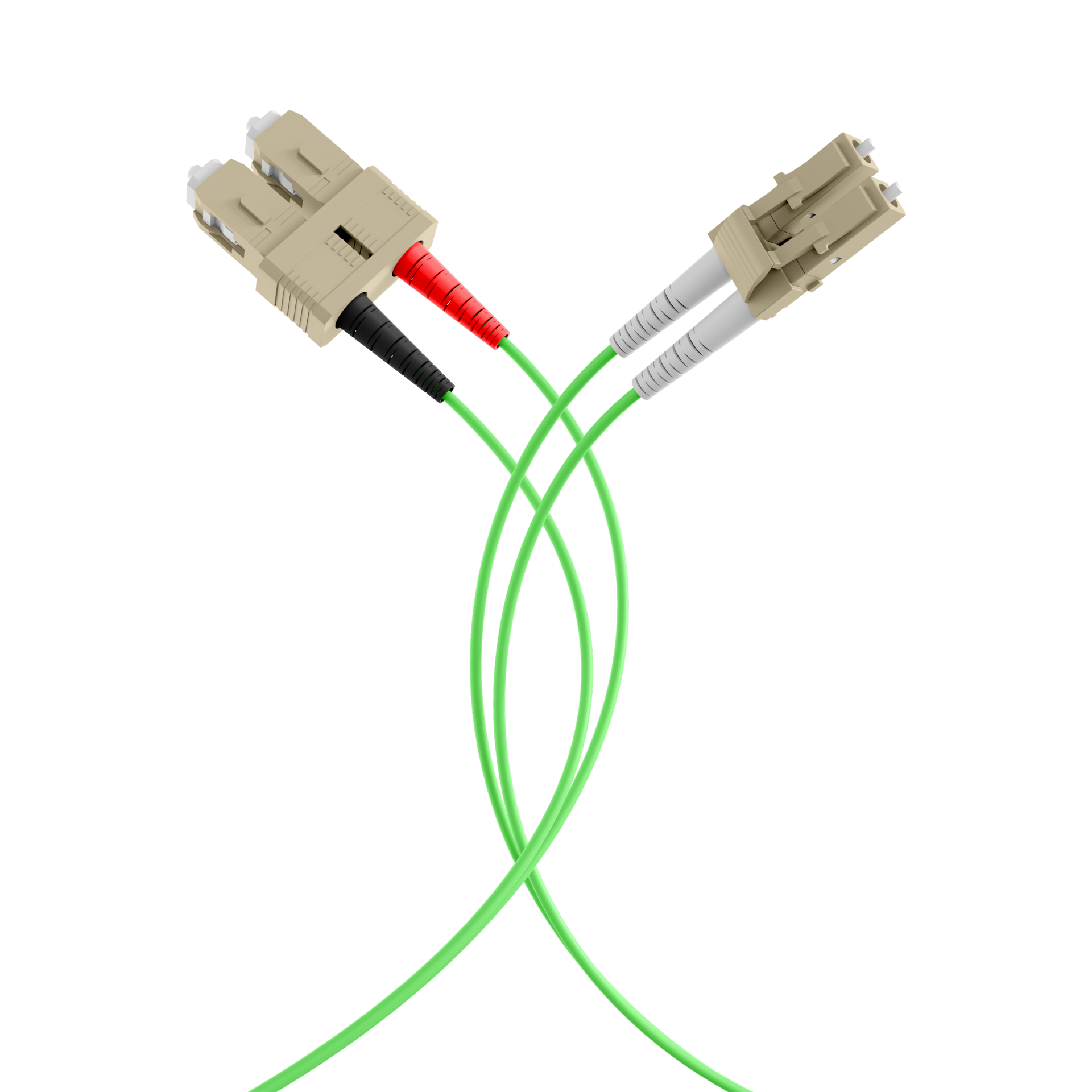 Duplex Patchcable LC-SC OM5 10m LSZH 2mm limegreen