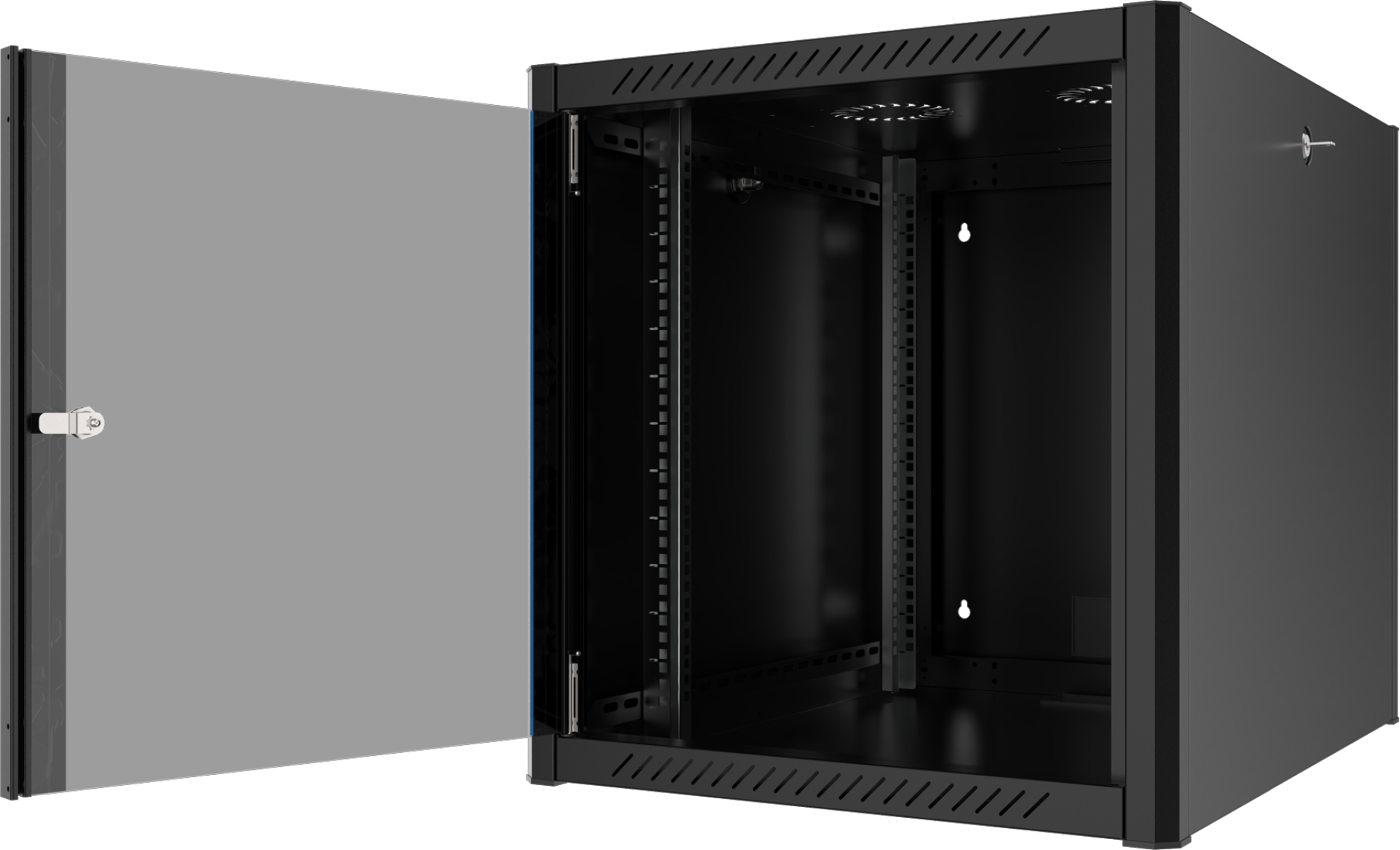 19“ Wall Housing 12U, Depth 800 mm, Pre-Assembled, RAL9005