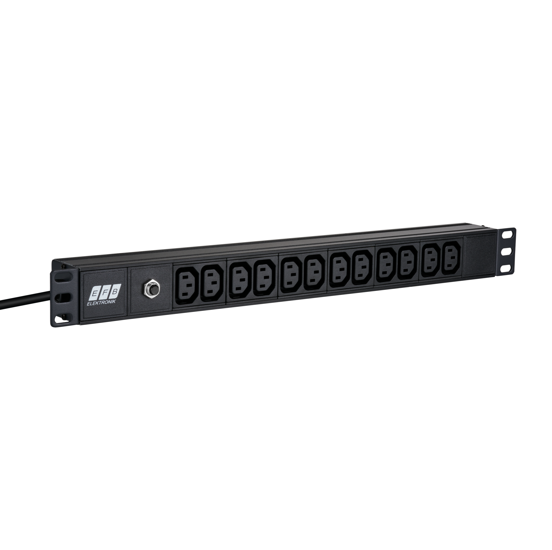 19“ 1U Socket Strip,12 x C13 without Switch, Cable C14