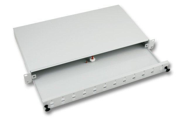 19"Splicebox,sl.unit,RAL7035 12 ST o. FC