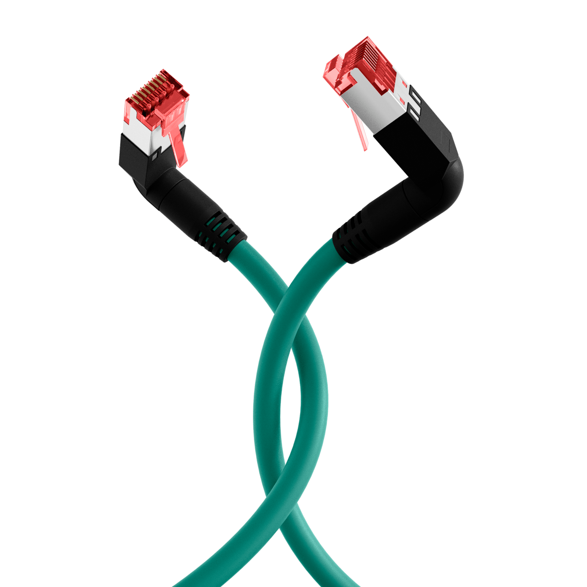 RJ45 Patch Cord Cat.6A S/FTP LSZH Draka UC900 TM21 2x90° green 0,5m