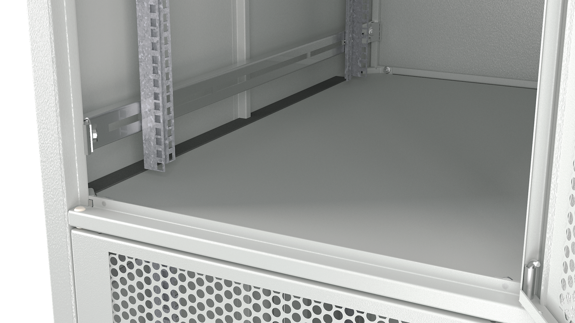 Co-Location Rack PRO, 4 x 9U, 800x800 mm, F+R 1-Part Perforated, RAL9005