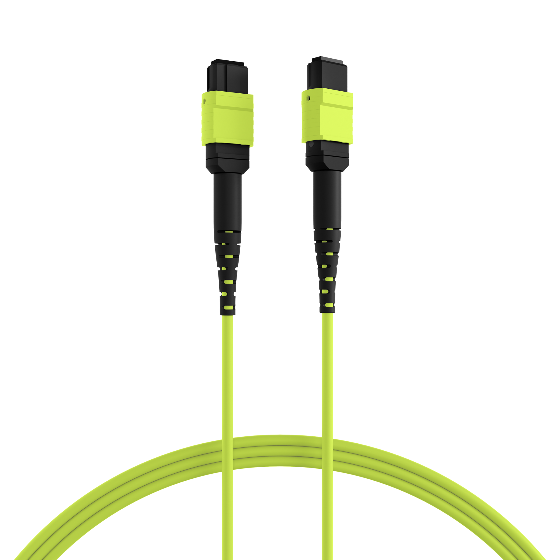 MTP®(F)-MTP®(F) Patch cable OM5 12 fibers Typ B LSZH limegreen 15m