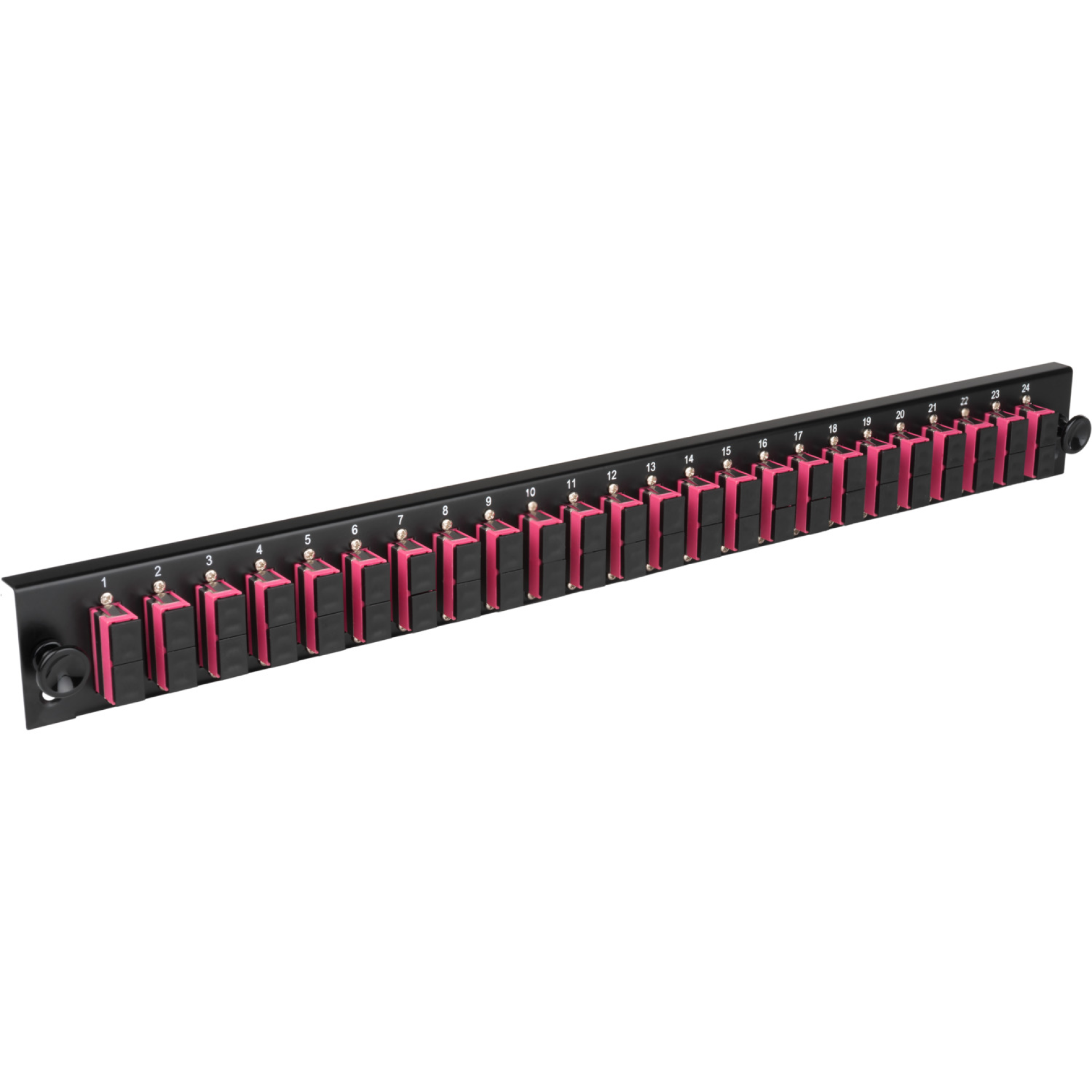Equipped Front Panel with 24 x SC Duplex Adapter OS2 vertical, black