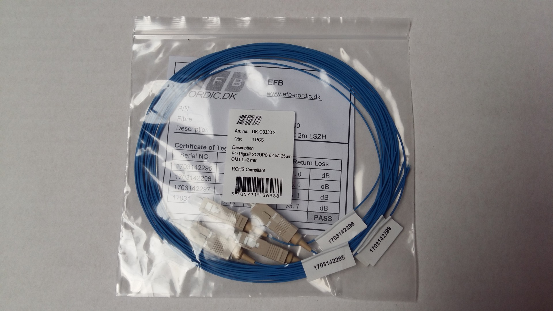 Fiber pigtail SC UPC MM 62,5/125 OM1 2mtr