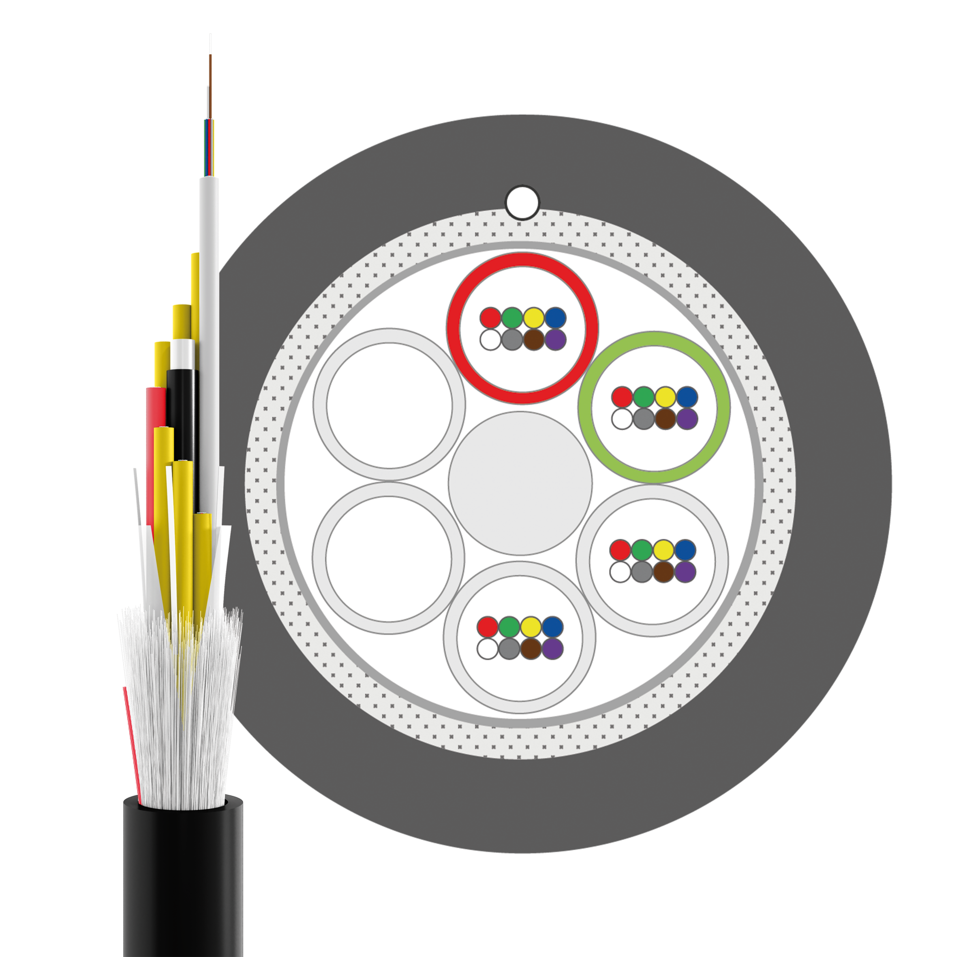 INFRALAN® A-DQ(ZN)B2Y OM2 48G (4x12), Fca 5000N black 11.1mm