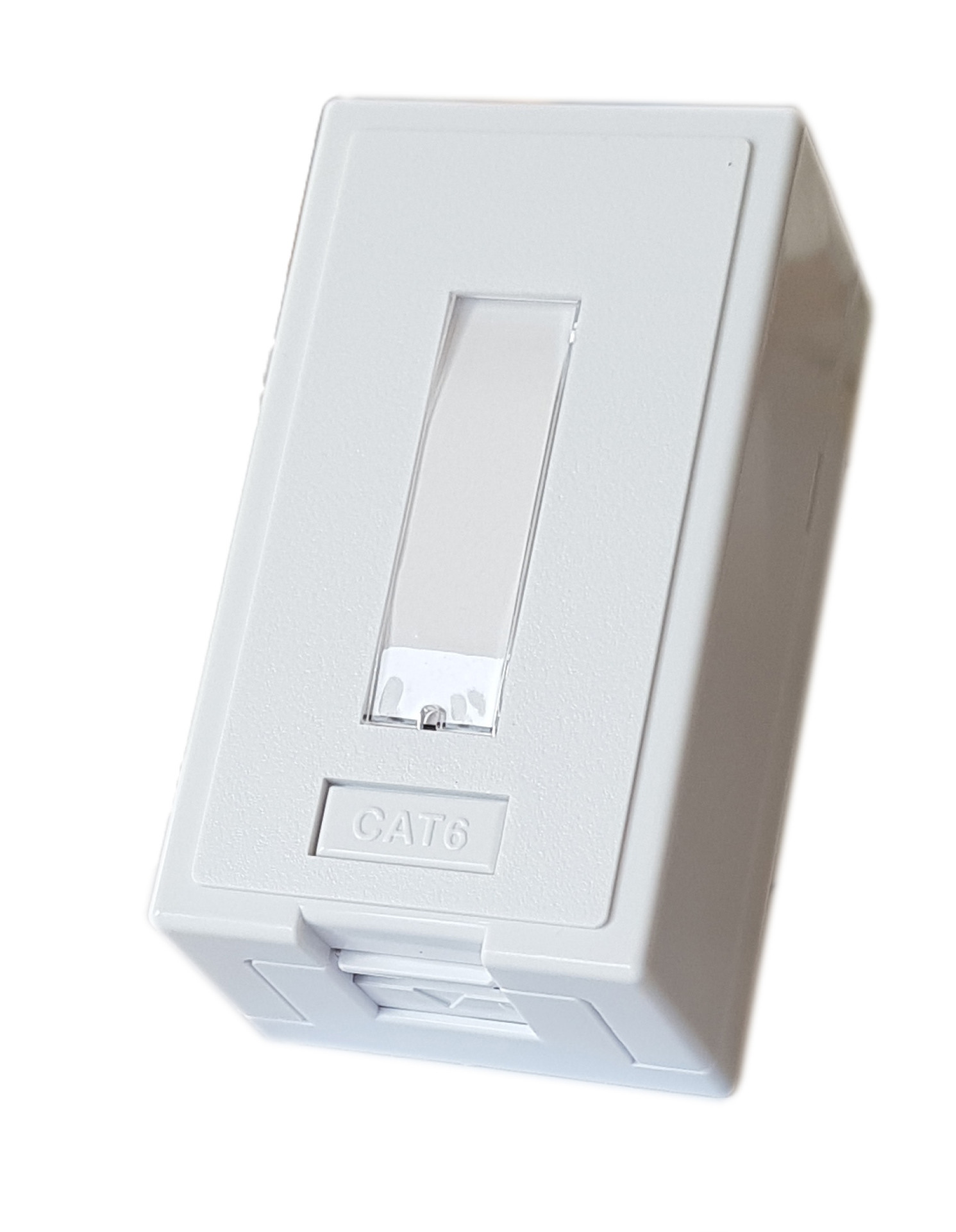Officebox for 1 x RJ45 Keystone w shutter, White RAL9010