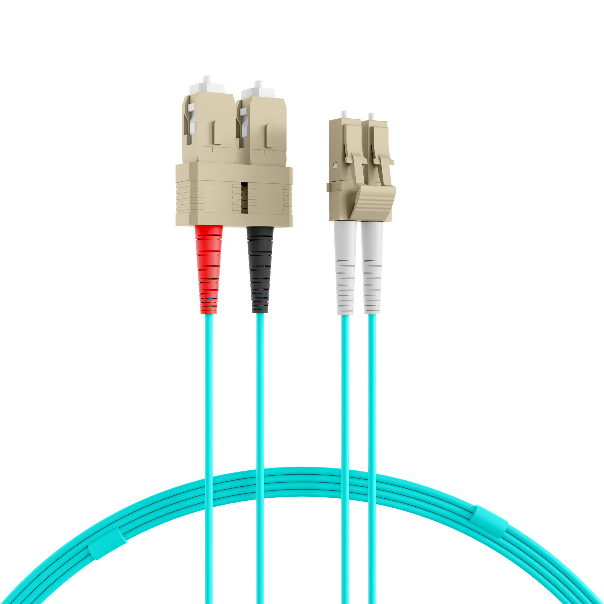 Duplex Patchcable LC-SC OM3 25m LSZH 2mm aqua