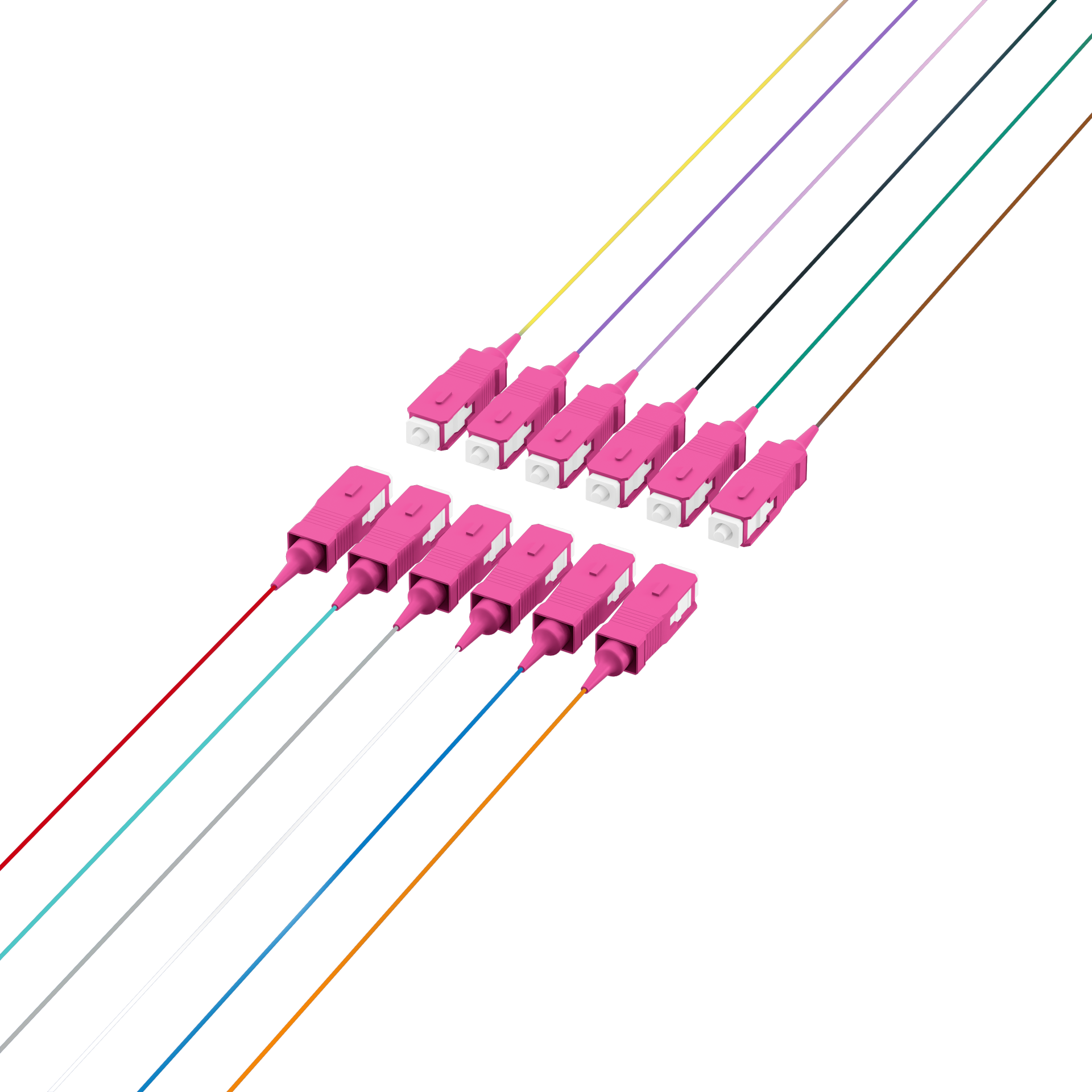 Fiber Pigtail SC OM4 -colored set 2m - 12 pieces