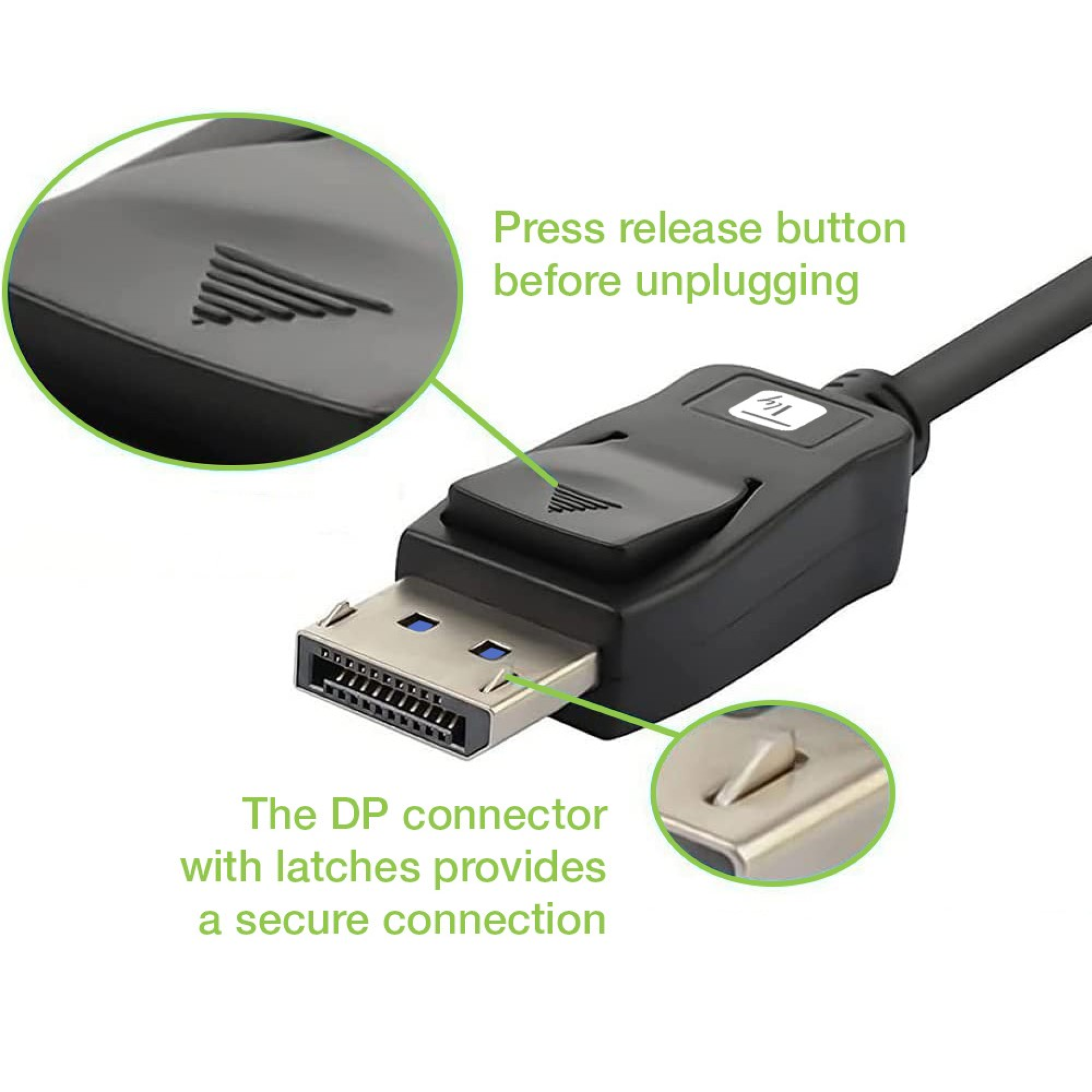 Techly Displayport 2.1 audio/video cable 4k, 2m black