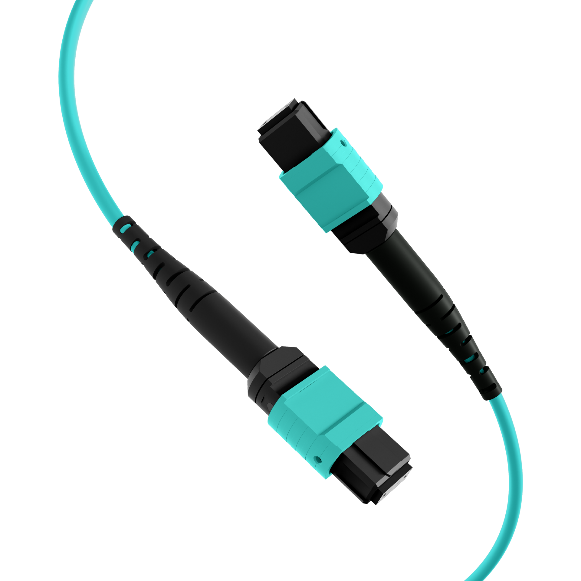 MTP®(F)-MTP®(F) Patch cable OM3 12 fibers Typ B LSZH aqua 3m