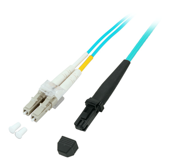 Duplex Jumper LC-MTRJ 50/125µ, OM3, LSZH, aqua, 2.0mm, 3m