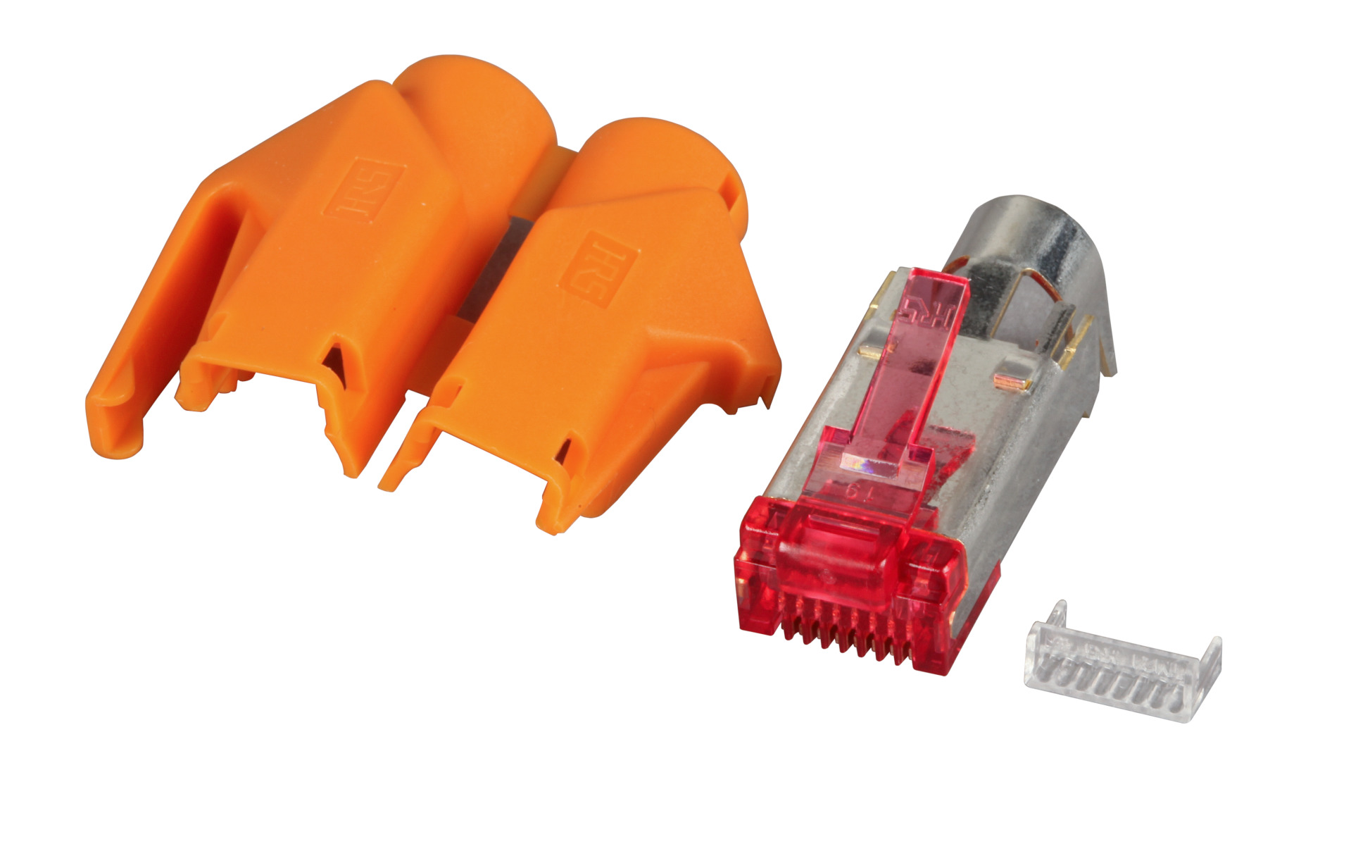 RJ45-Hirose Connector TM21 orange, 1 pcs., 3 Elements, Cat.6