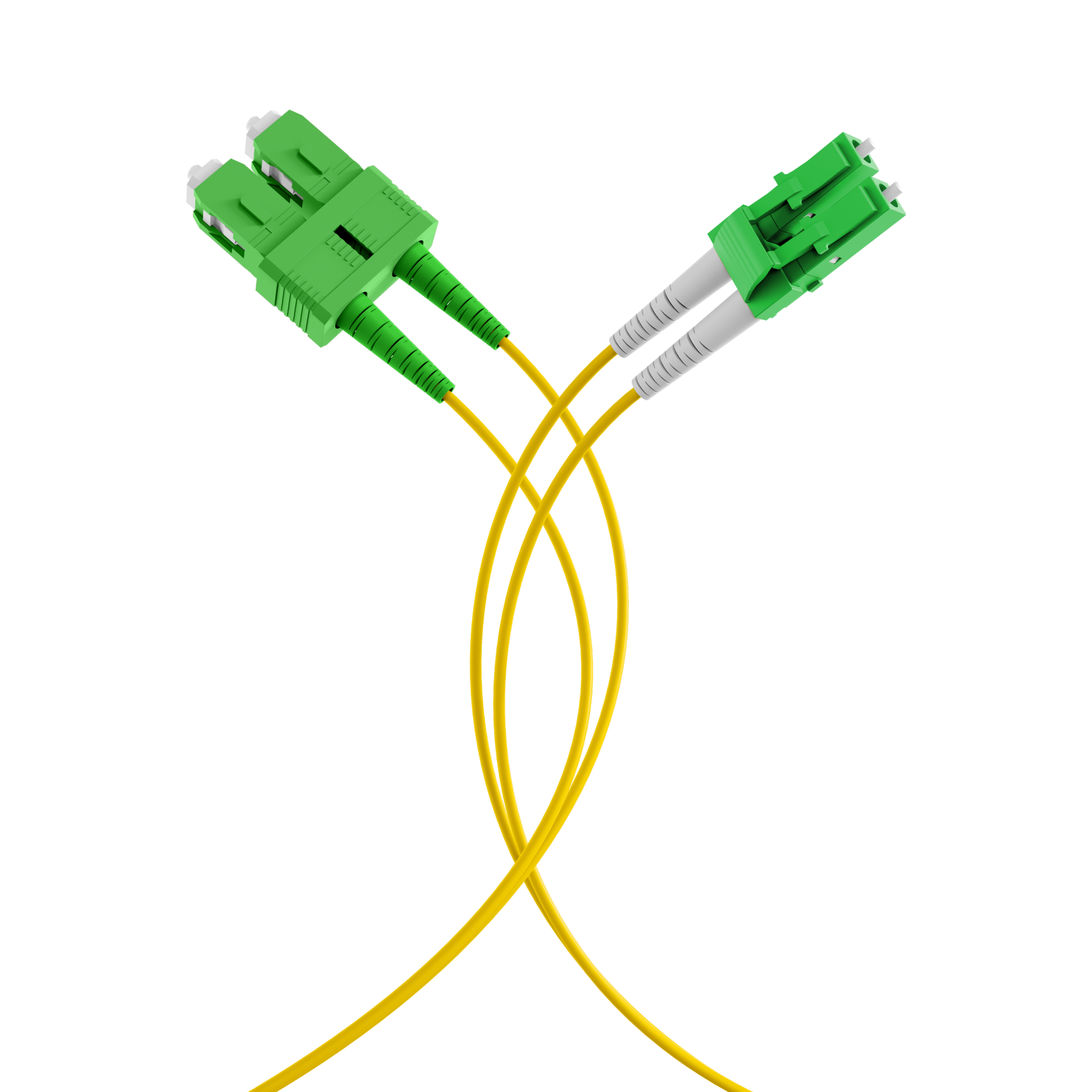 Duplex Patchcable LC/APC-SC/APC OS2 G652D 2m LSZH 2mm yellow