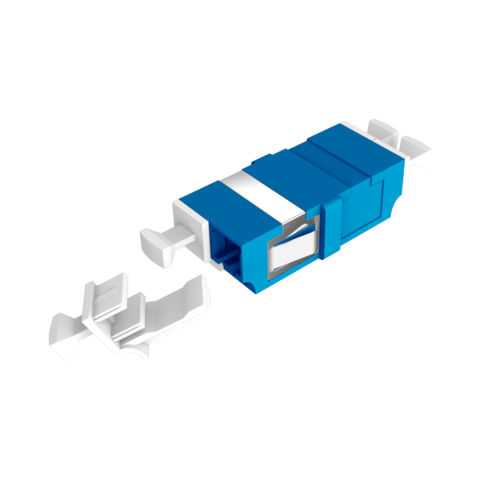 Adapter  LC Duplex OS2 blue flangeless
