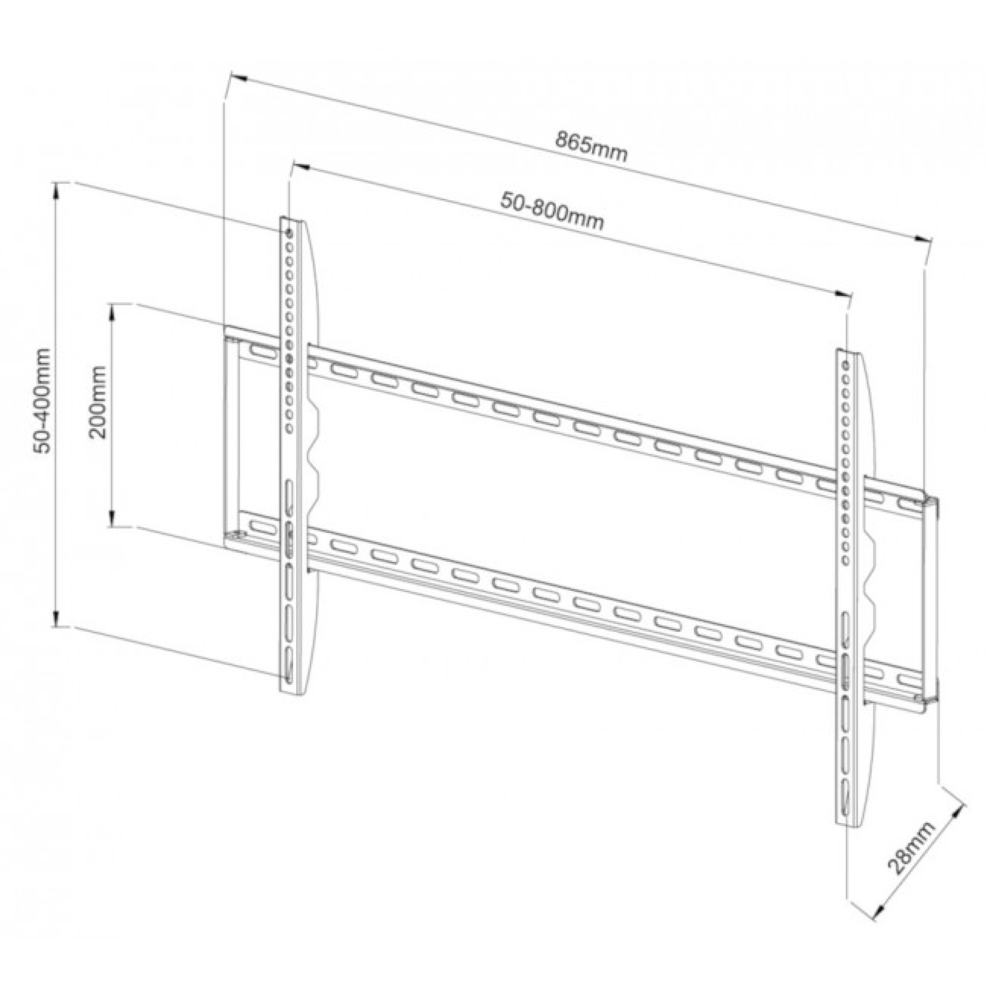 Wall bracket for LCD TV LED 42"-80" ,Slim fix, black