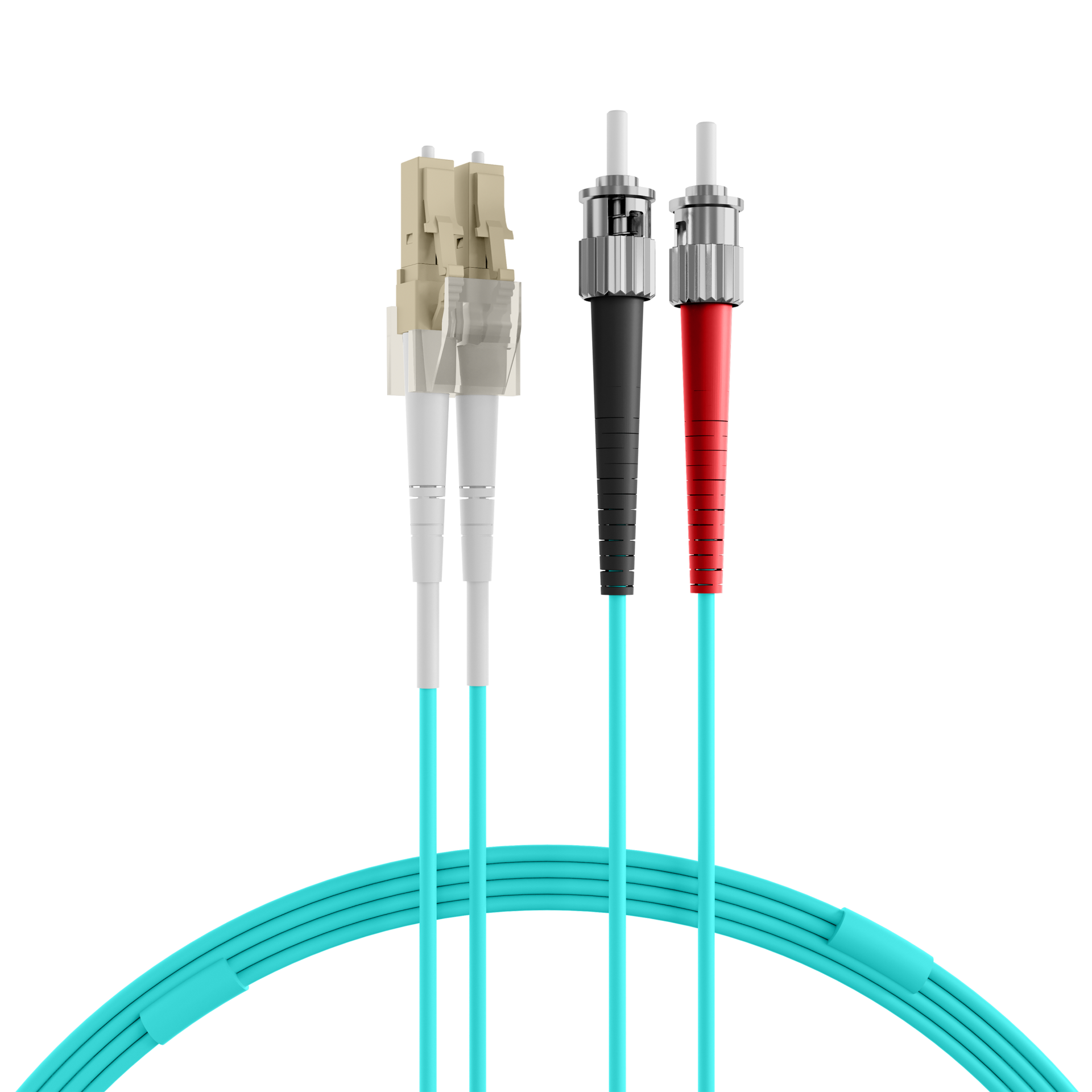 Duplex Patchcable LC-ST OM3 7,5m LSZH 2mm aqua