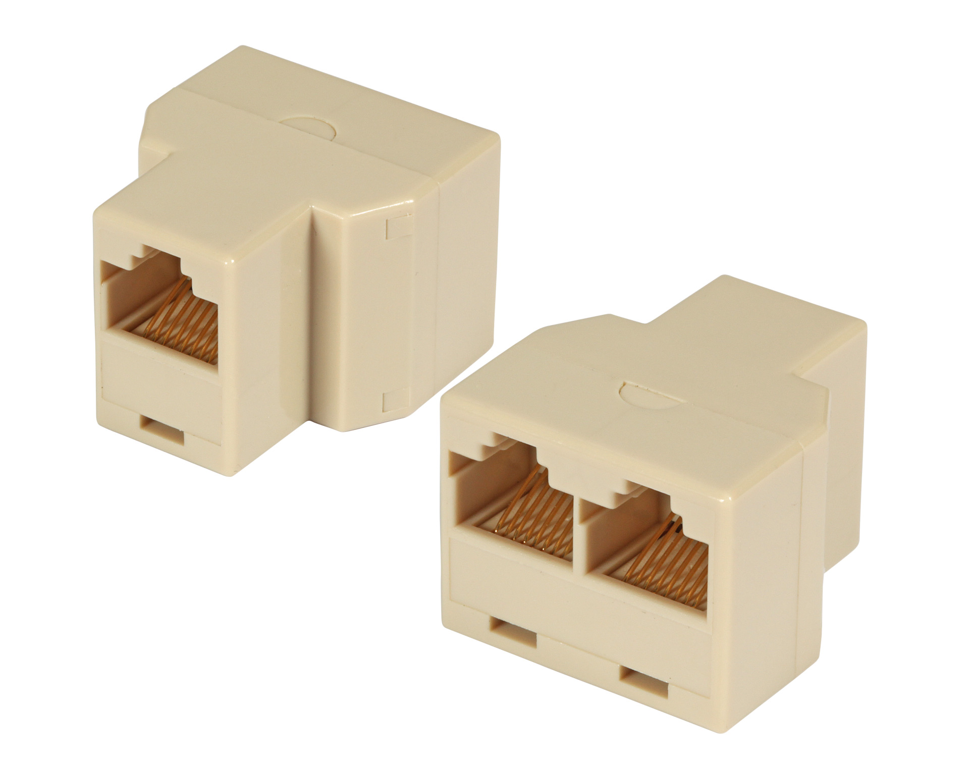 T-Modular-Adapter, RJ45 Jack/2x Jack 1:1, unshielded