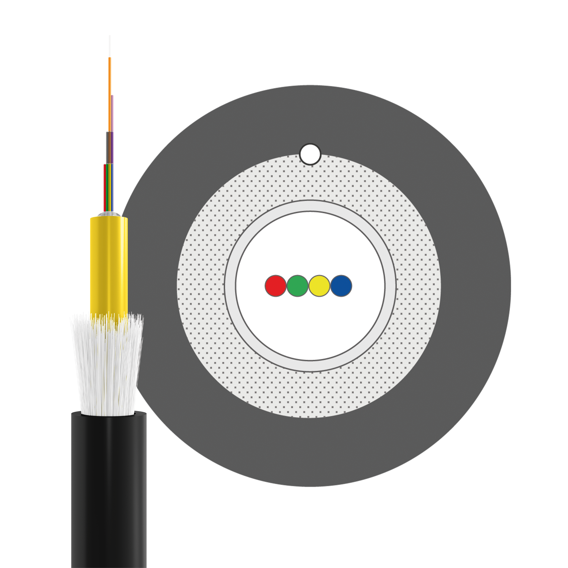 INFRALAN® U-DQ(ZN)BH OM4 4G (1x4) Eca 2000N LSZH black 5.8mm