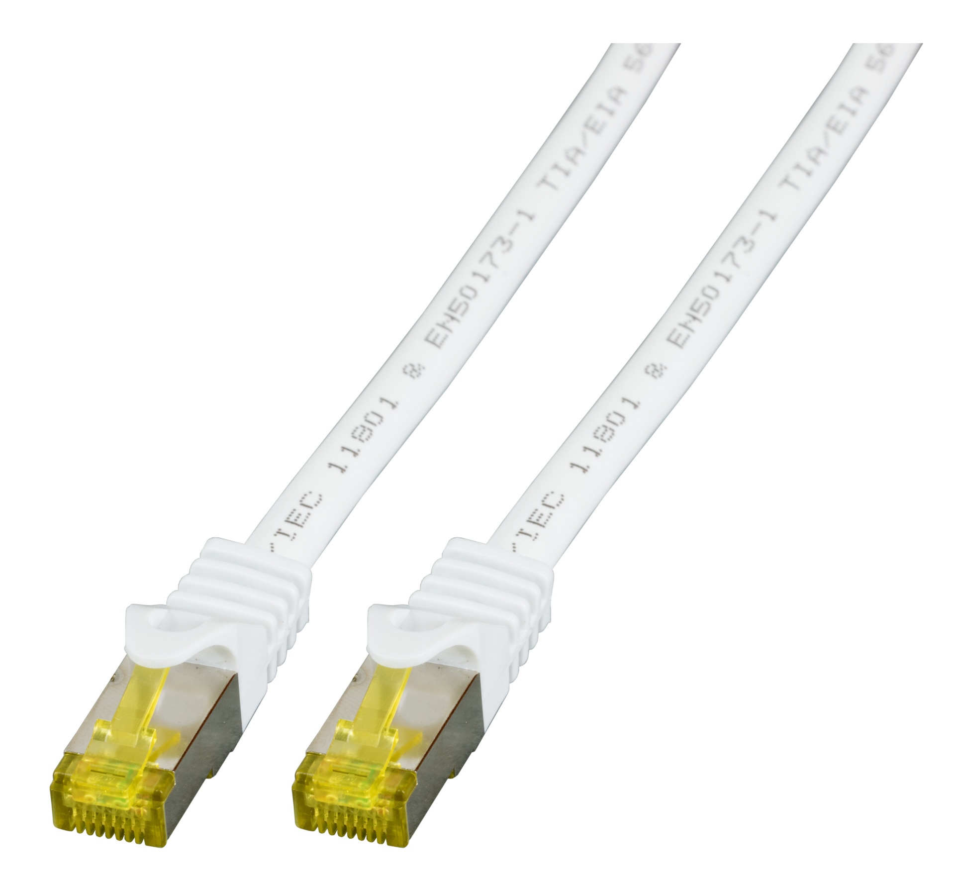 RJ45 Patch cable S/FTP, Cat.6A, LSZH, Cat.7 Raw cable, 1m, white