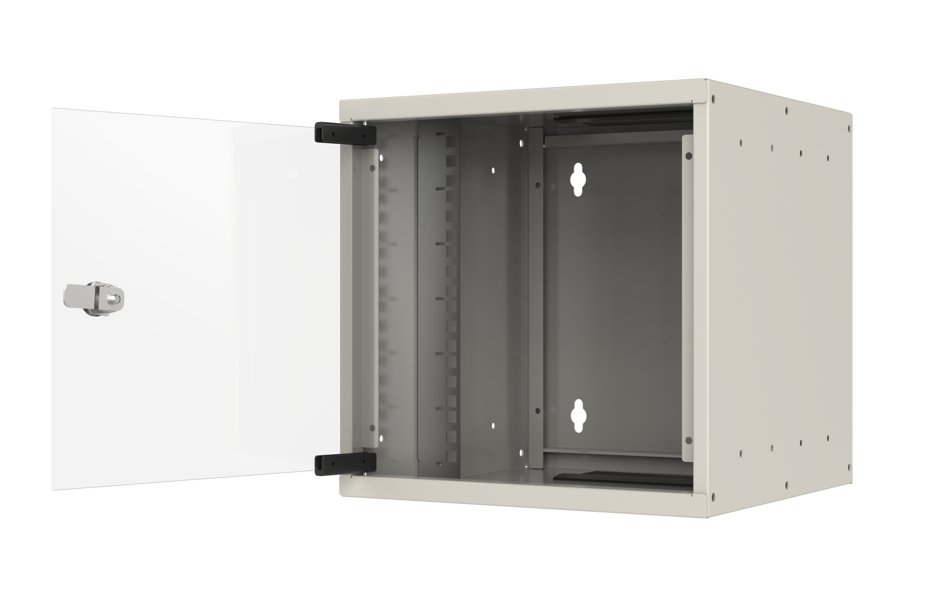 10“ 9U Wall Housing, Depth 300 mm, 1-piece, pre-assembled, RAL9010
