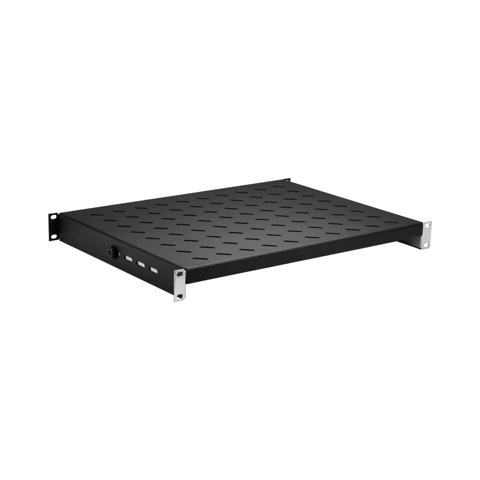 19" 1U Shelf, Fixed, MD 350..450 mm, Max. Load 120 kg, CD 600, RAL9005