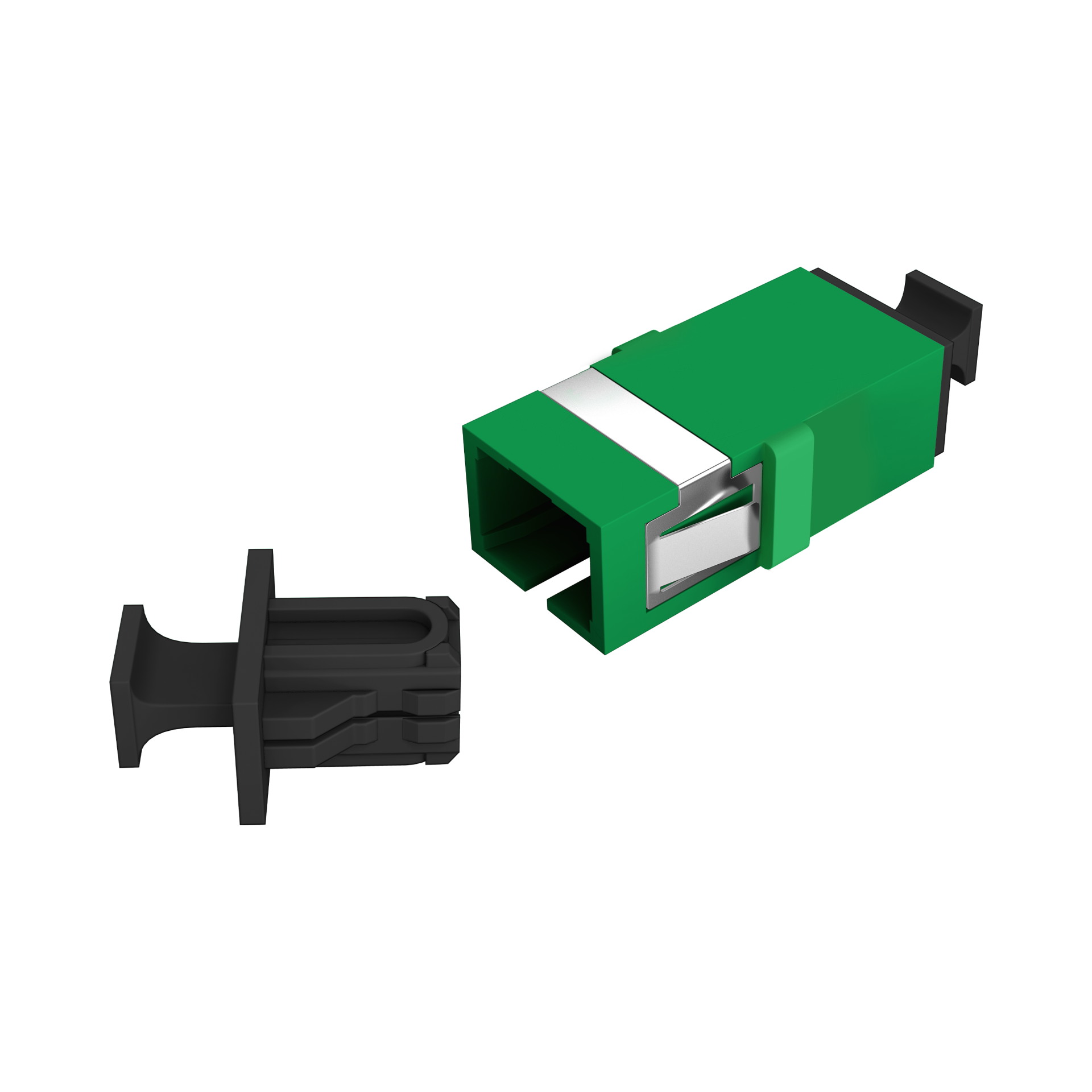 Adapter  SC/APC Simplex OS2 green flangeless