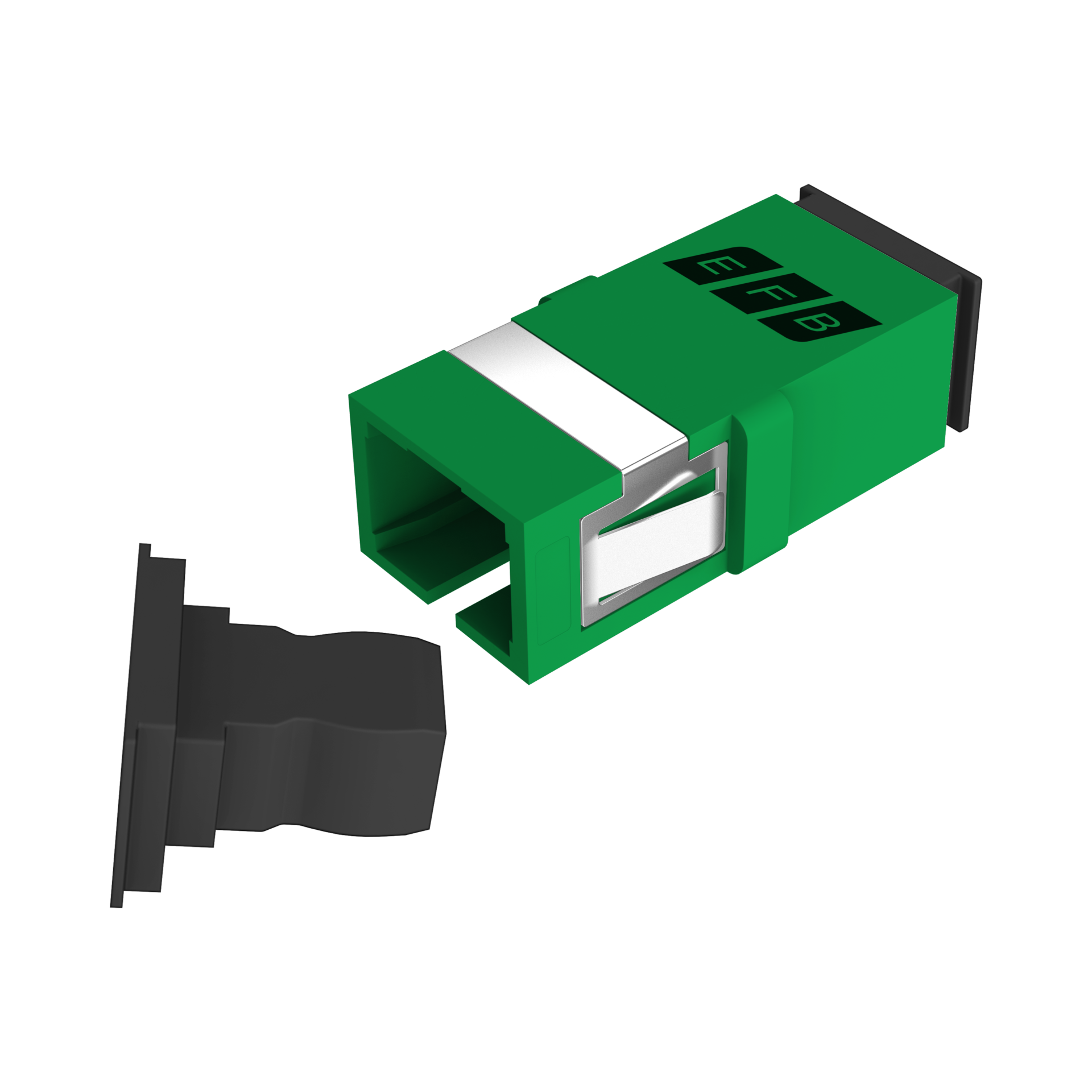 Adapter  SC/APC Simplex OS2 green flangeless