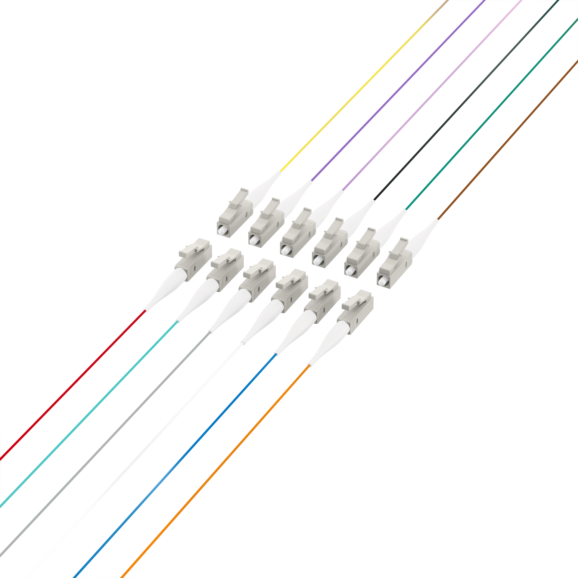 Fiber Pigtail LC OM2 -colored set 2m - 12 pieces